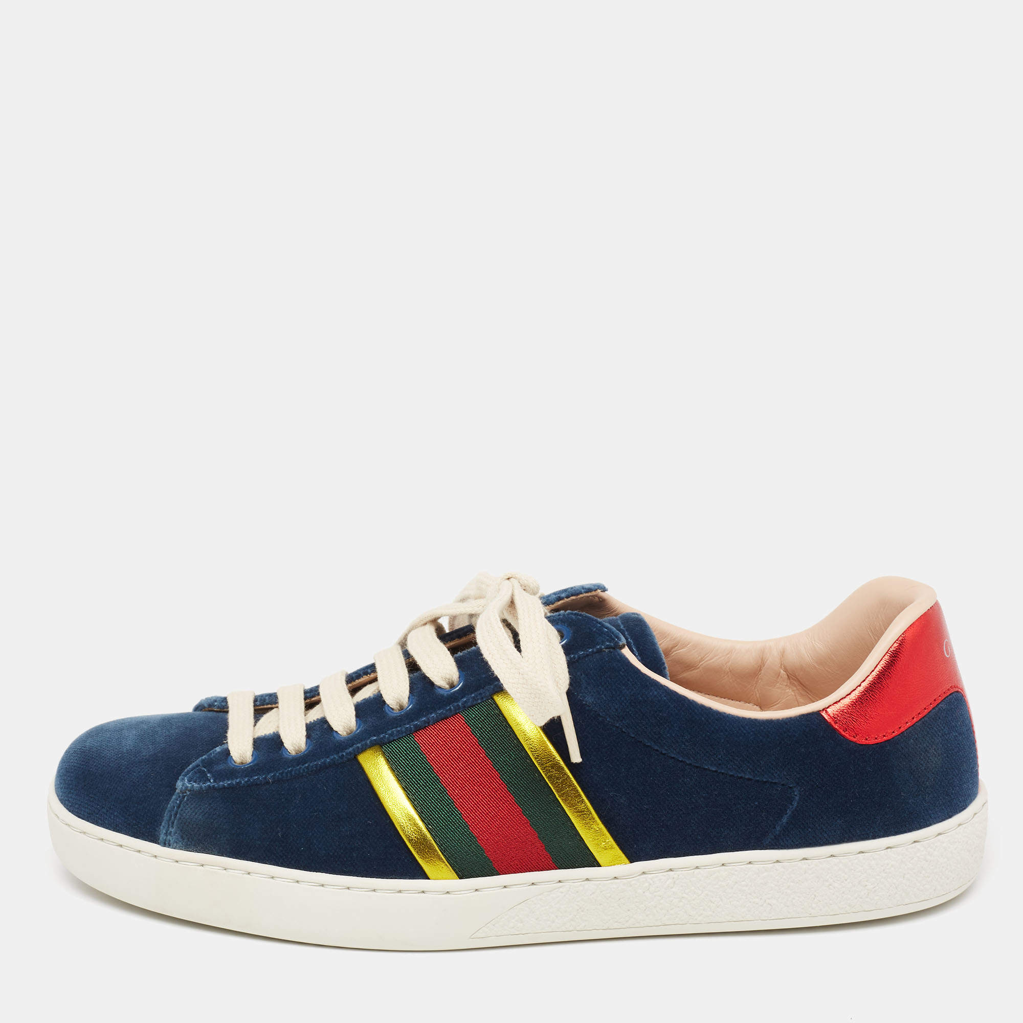 Blue velvet cheap gucci shoes