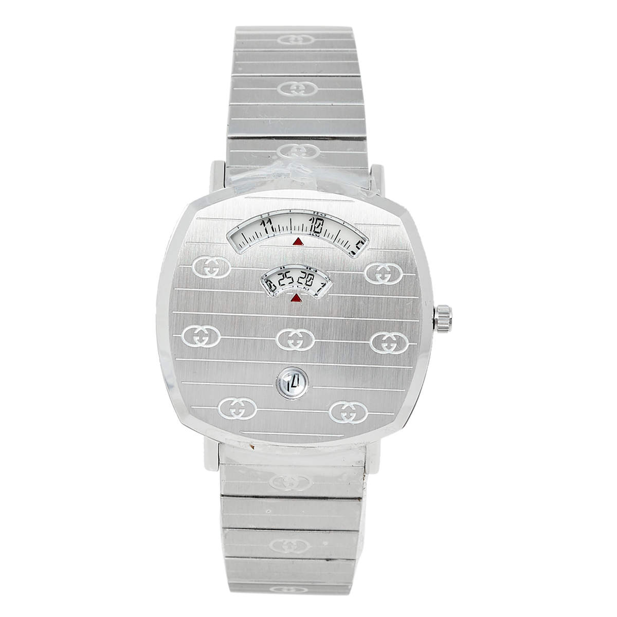 Gucci White Stainless Steel Grip YA157410 Unisex Wristwatch 38 mm
