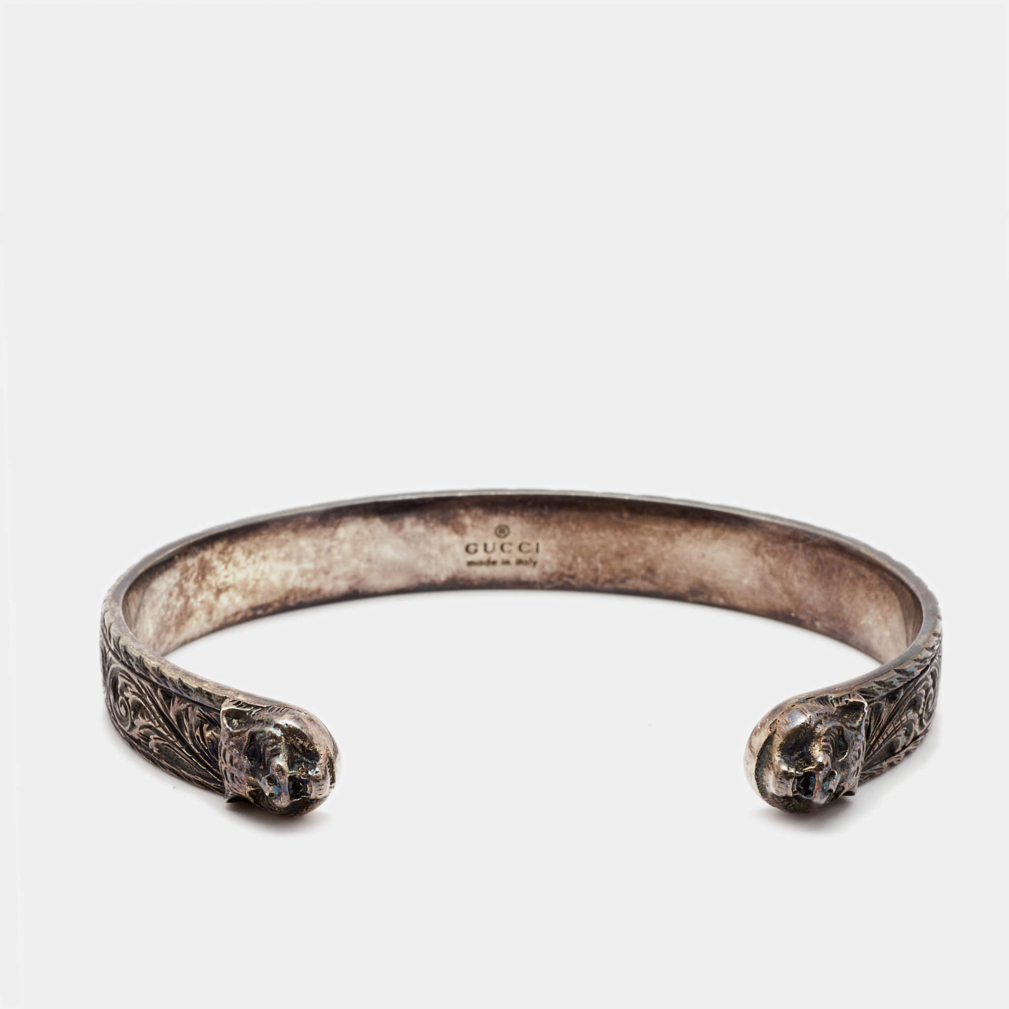 Gucci Cat Sterling Silver Cuff Bracelet 18