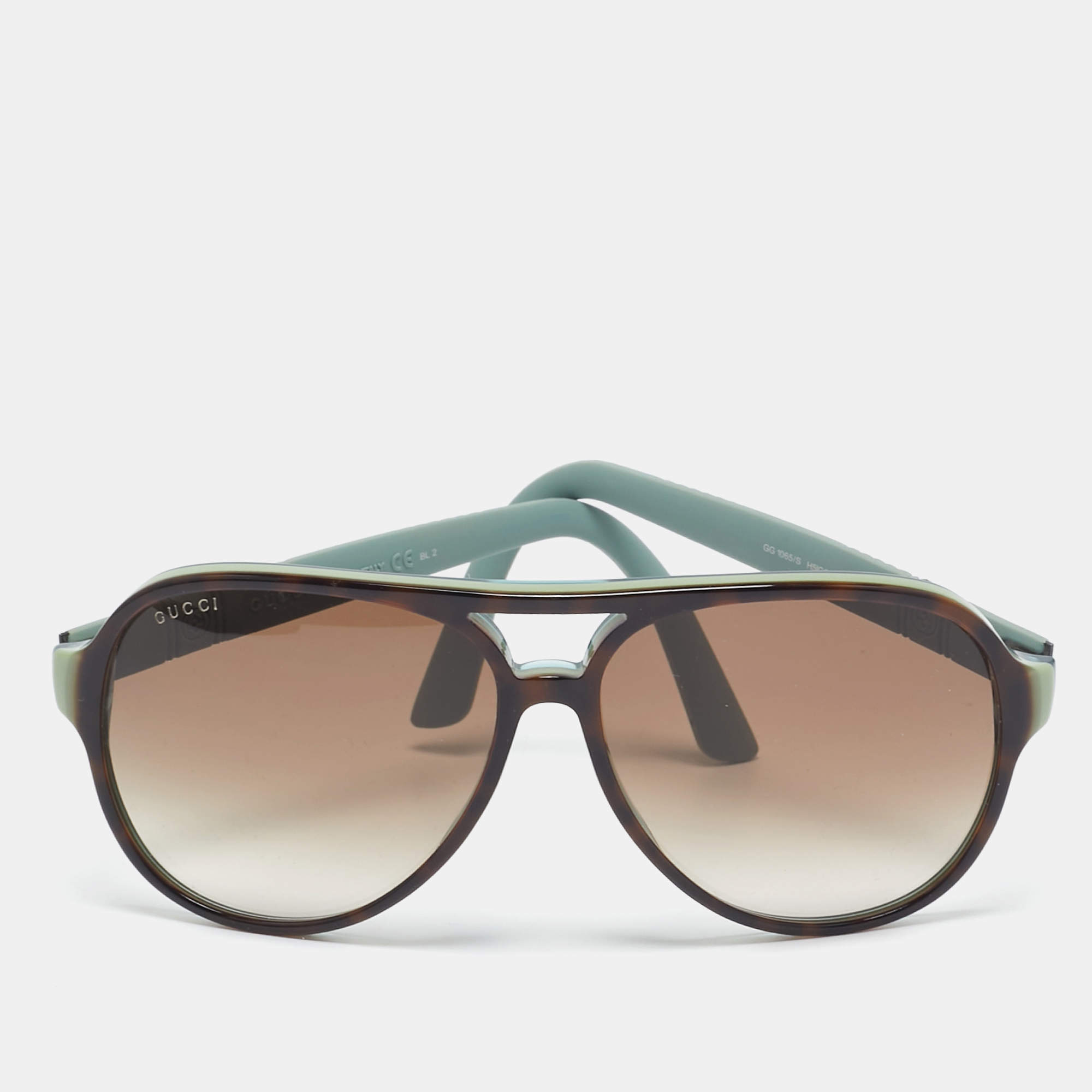 Gucci Brown/Green Gradient GG 1065/S Aviator Sunglasses