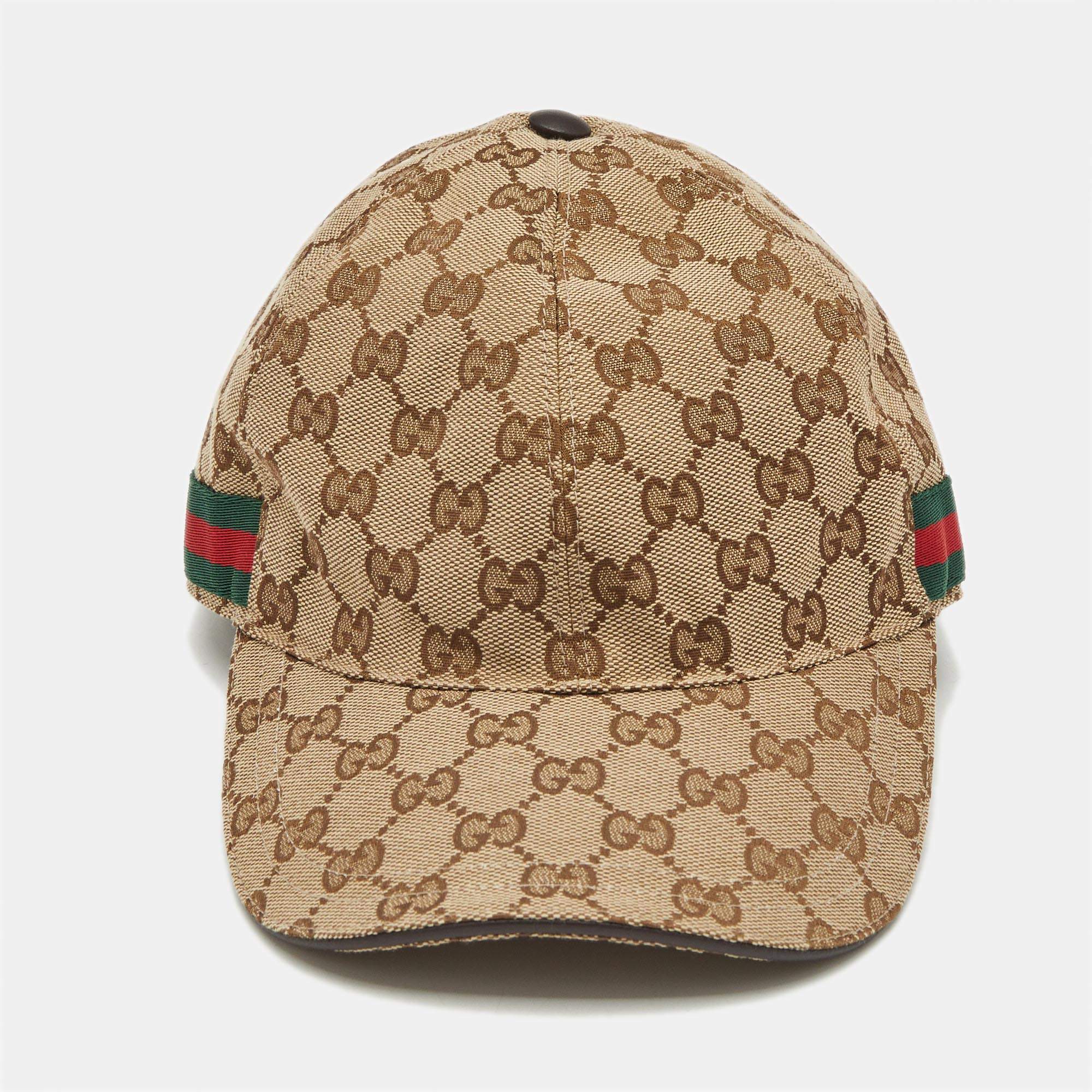 Gucci Beige GG Canvas Baseball Cap L