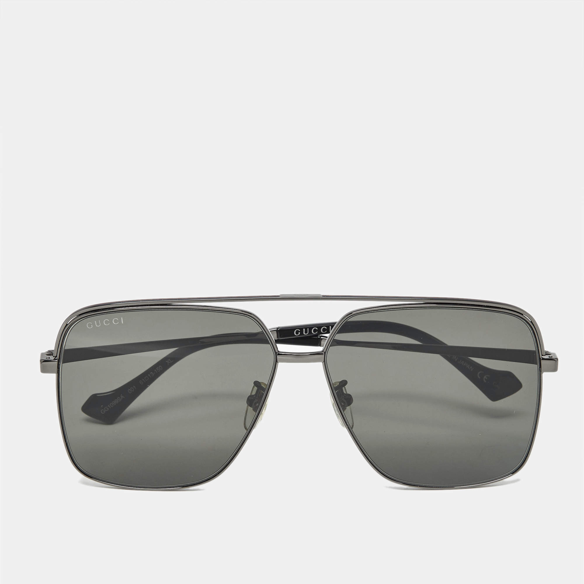 Pre Owned Gucci Black GG1099SA Square Sunglasses