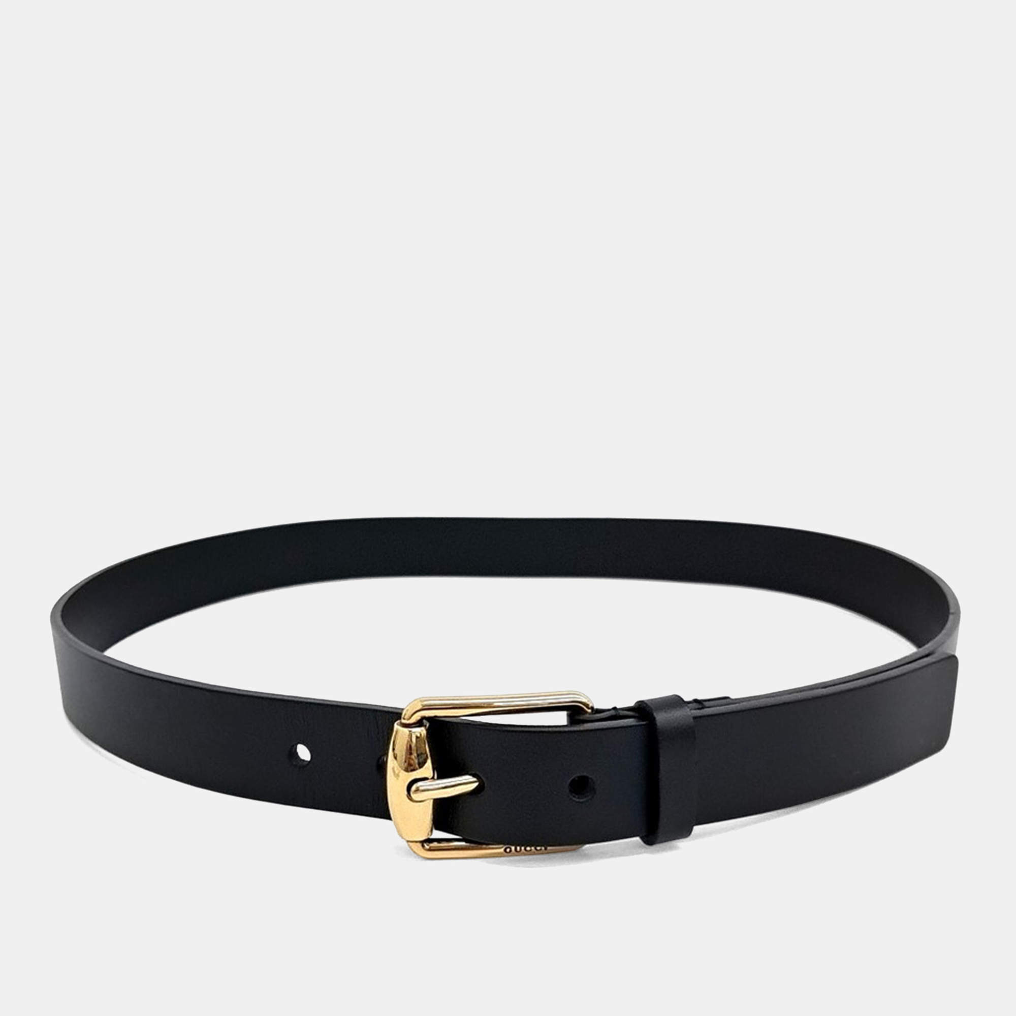 مملوكة مسبقًا Gucci Black Leather Belt