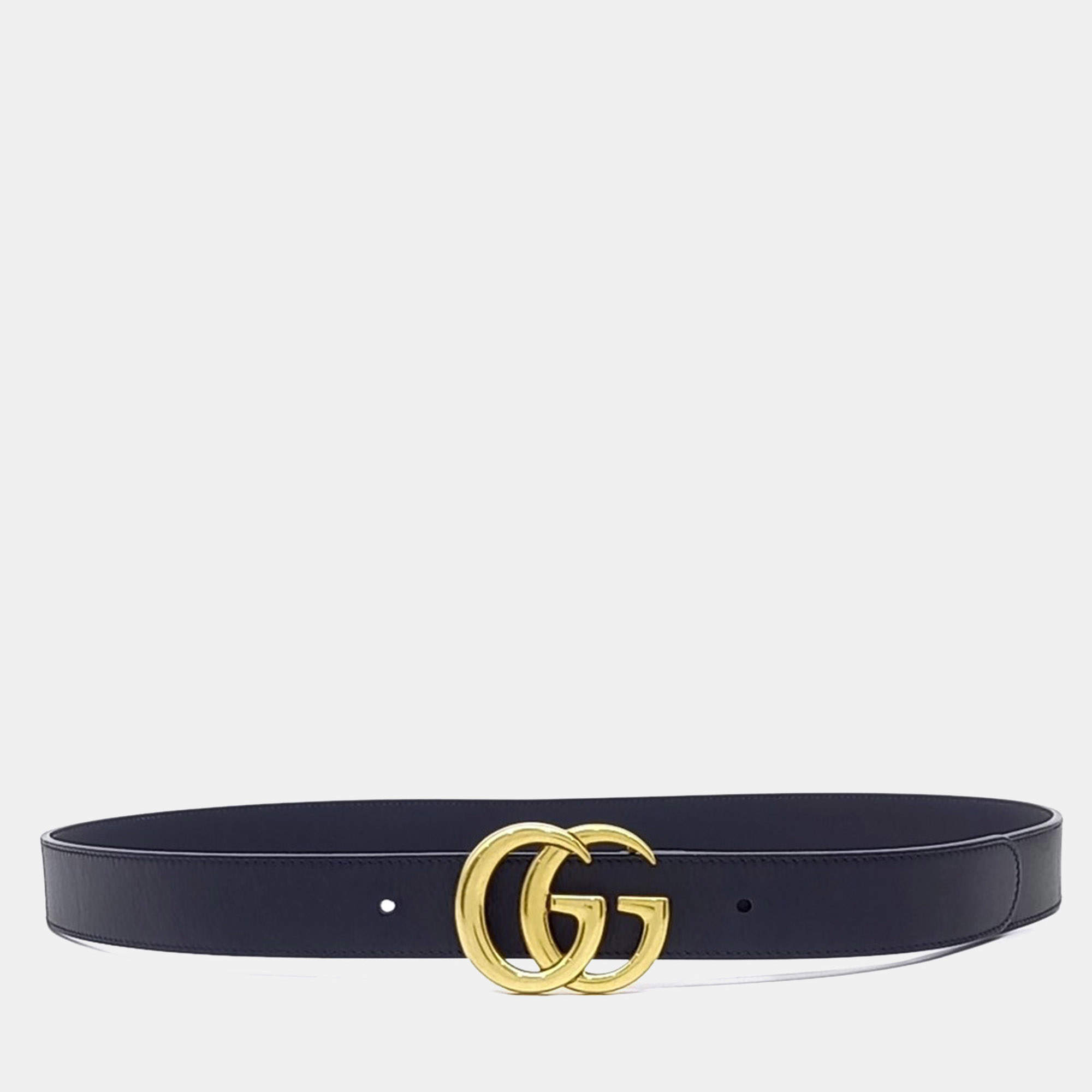 مملوكة مسبقًا Gucci Black Leather Marmont Belt