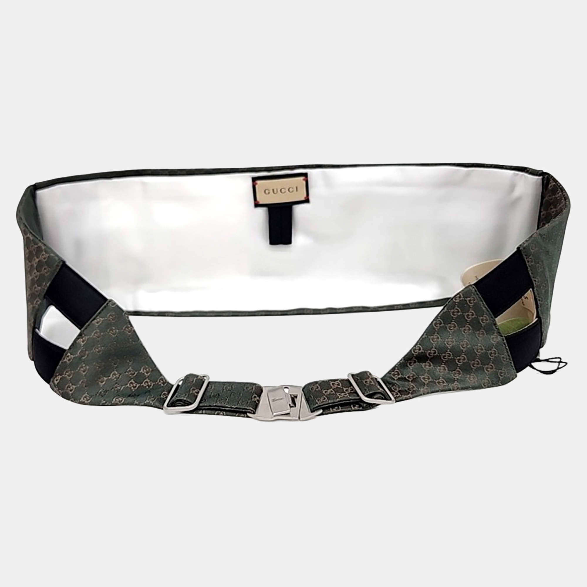 Pre Owned Gucci Green/Multicolor Silk Bow Tie