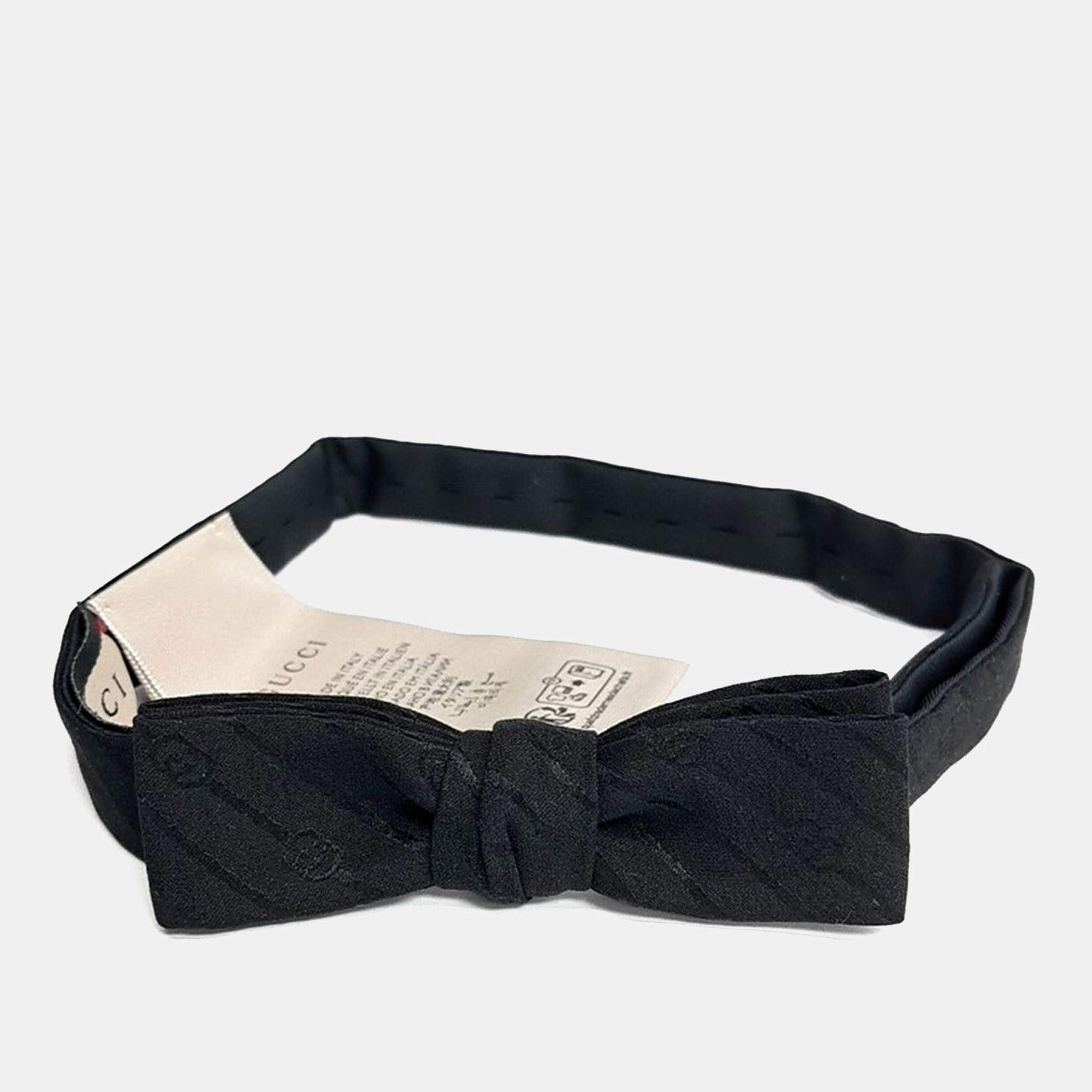 Pre Owned Gucci Black Silk Bow Tie
