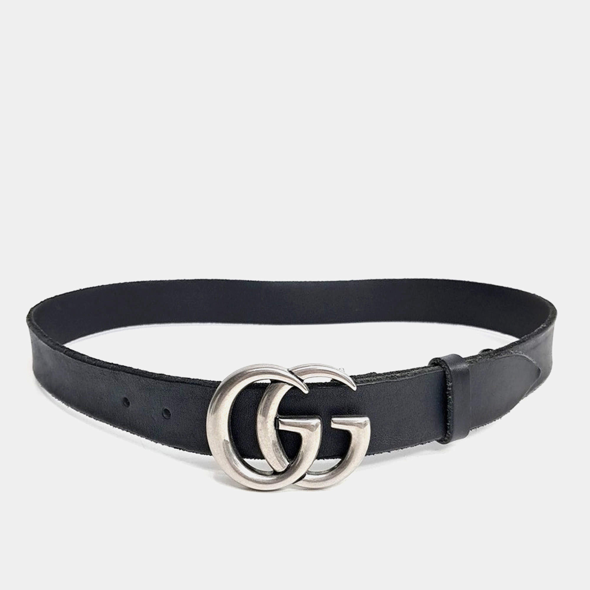 Pre Owned حزام غوتشي جلد أسود