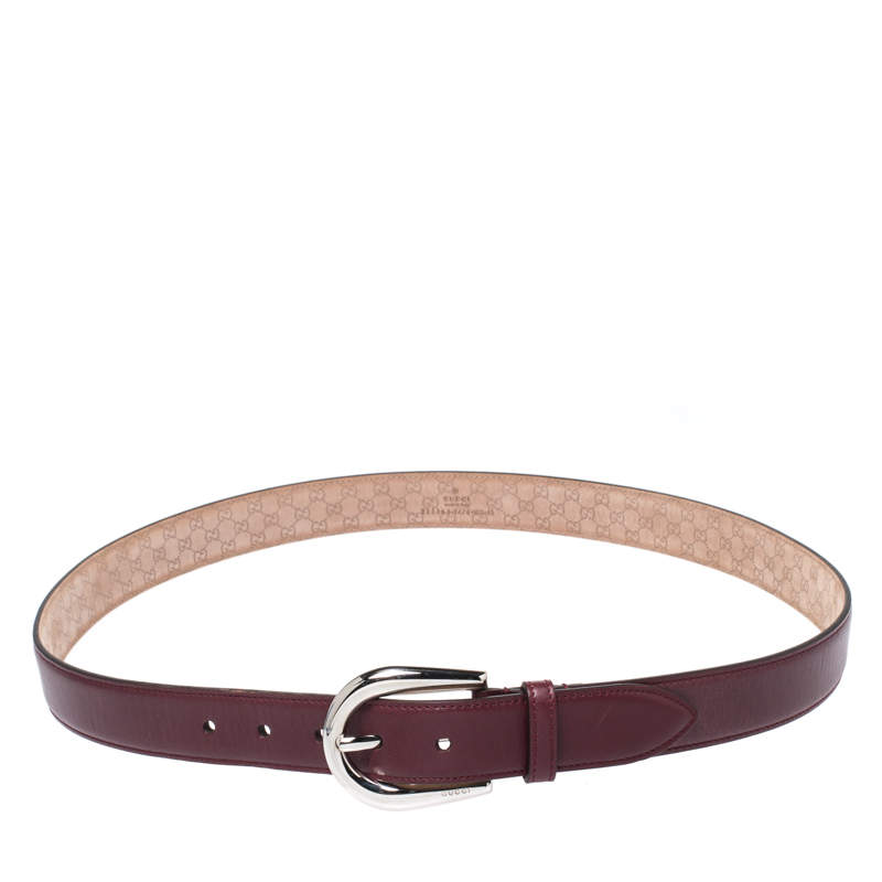 Gucci Maroon Leather Belt 100CM Gucci | The Luxury Closet