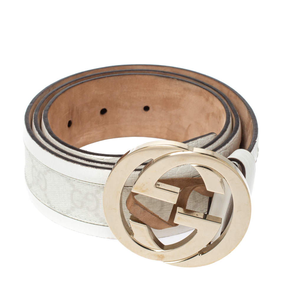 Gucci Belt Monogram GG White/Off White in Canvas Leather with