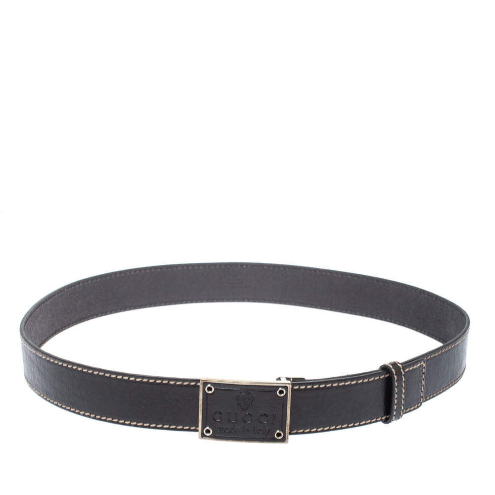 gucci black logo belt