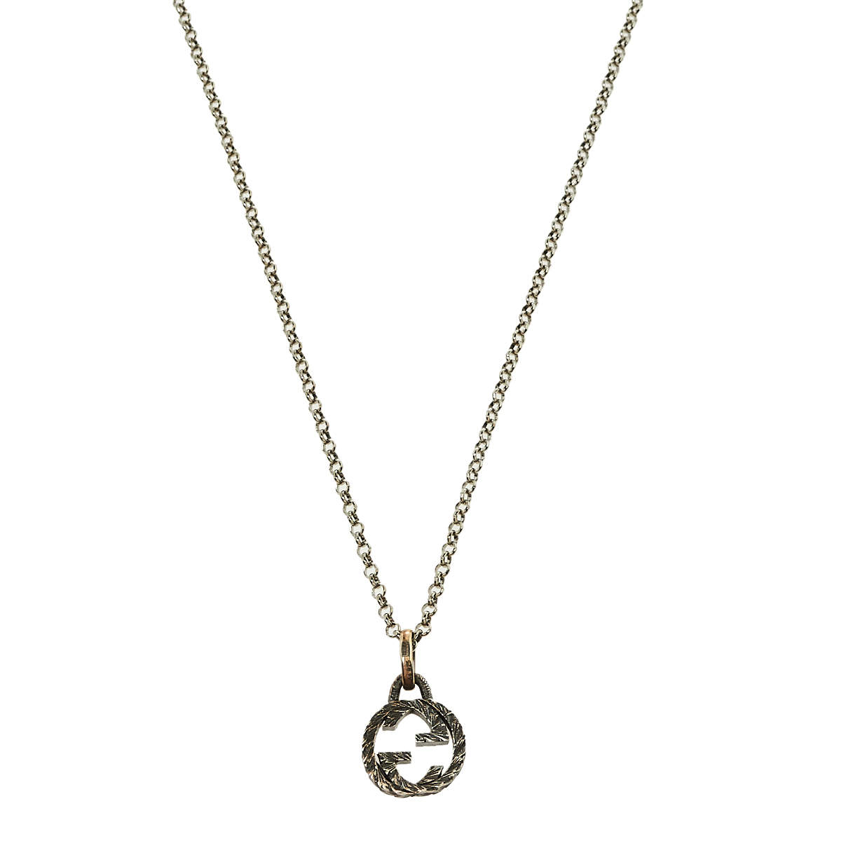 Gucci Sterling Silver Interlocking G Pendant Necklace