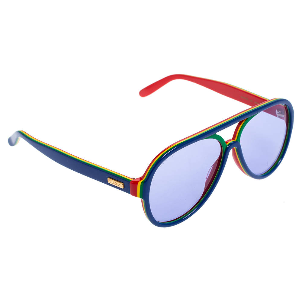 Gucci Multicolor/ Blue GG0270S Pilot Sunglasses