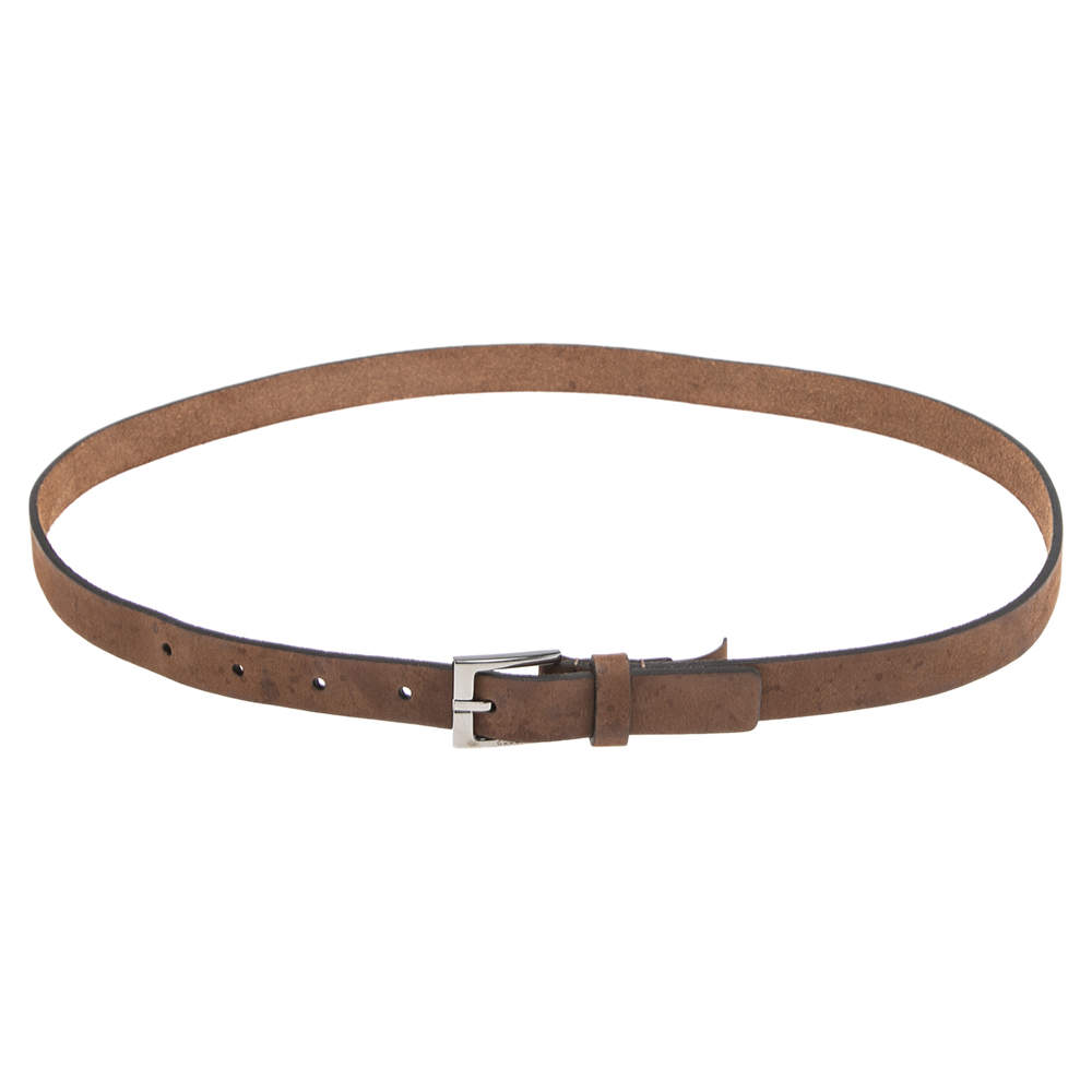 مملوكة مسبقًا حزام غوتشي إبزيم سويدي بني 85 سم