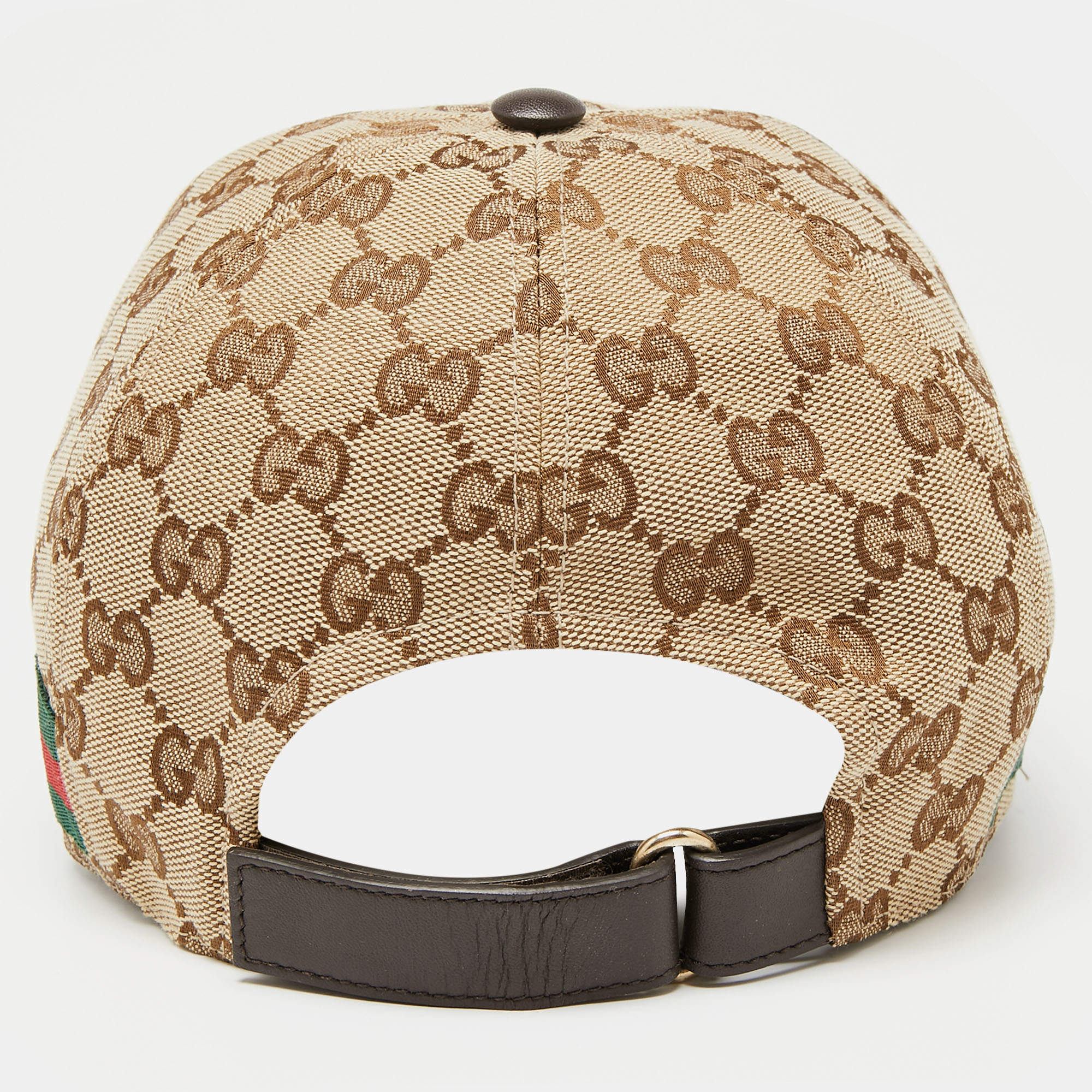 Gucci Bicolor GG Canvas Web Stripe Baseball Cap S Gucci