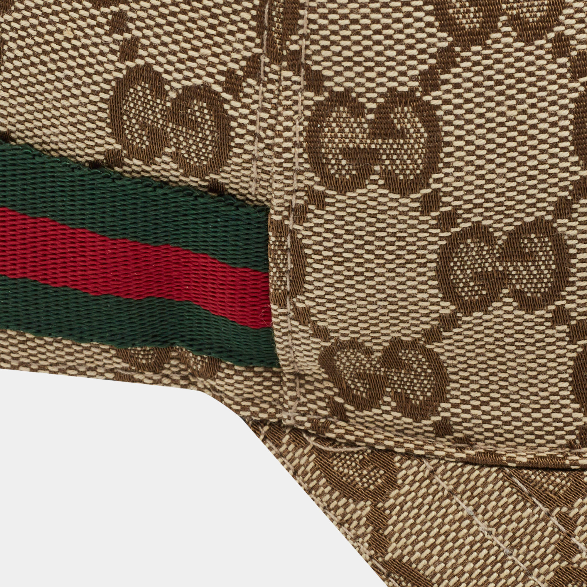 Gucci Beige Logo Monogram Web Stripe Detail Canvas Baseball Cap M Gucci