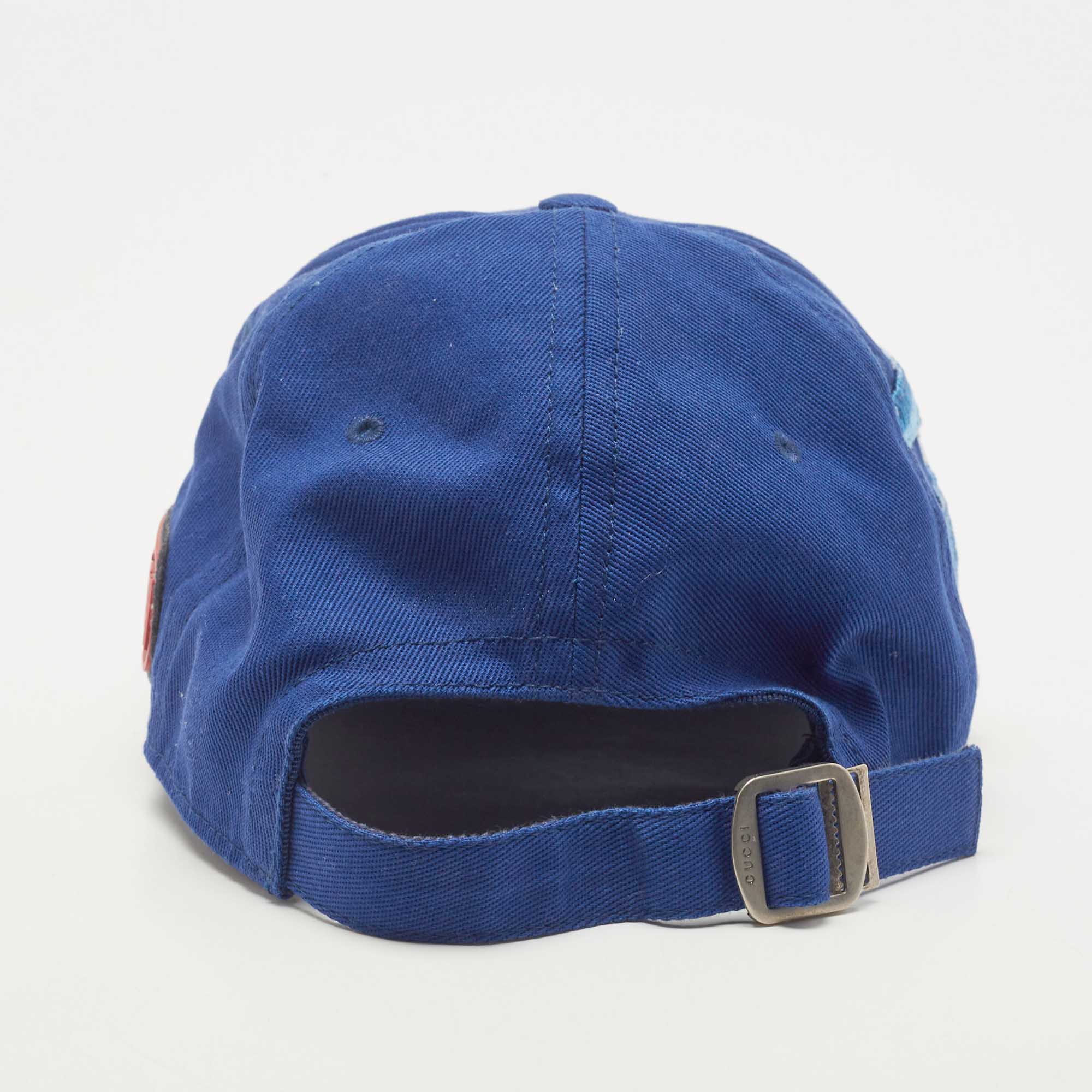 Gucci Blue NY Yankees Bird Embroidered Cotton Baseball Cap