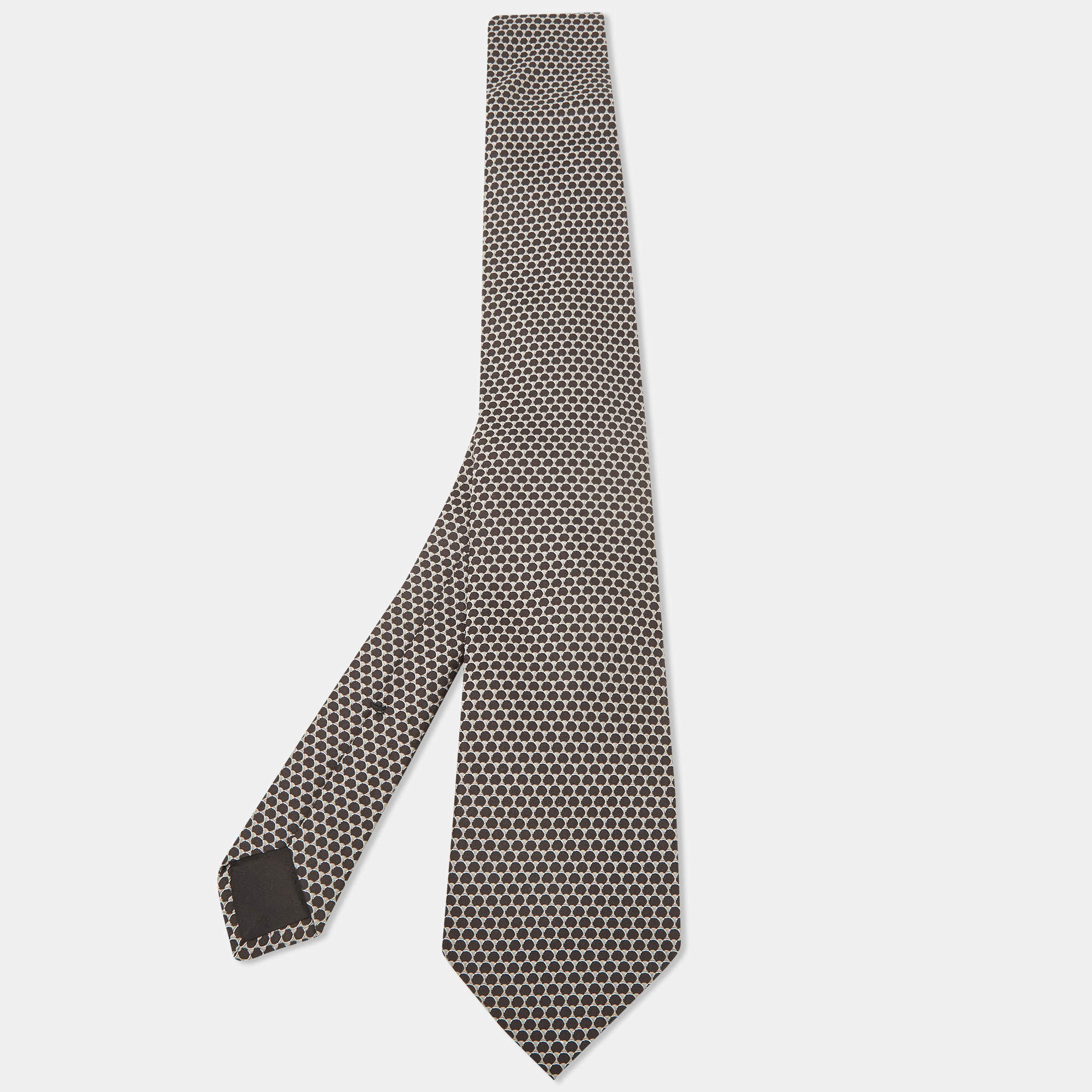 مملوكة مسبقًا Gucci Black Patterned Silk Tie