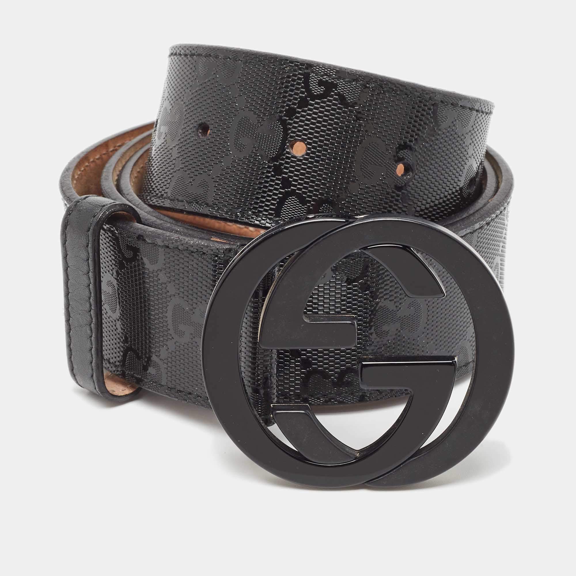 Black imprime store gucci belt