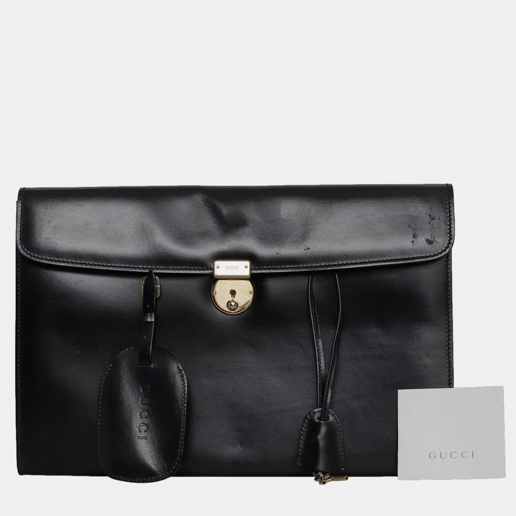 Gucci Leather Box Briefcase