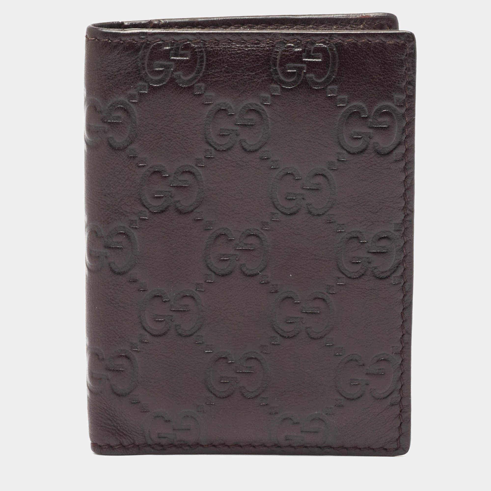 Gucci Dark Brown Guccissima Leather Bifold Card Case