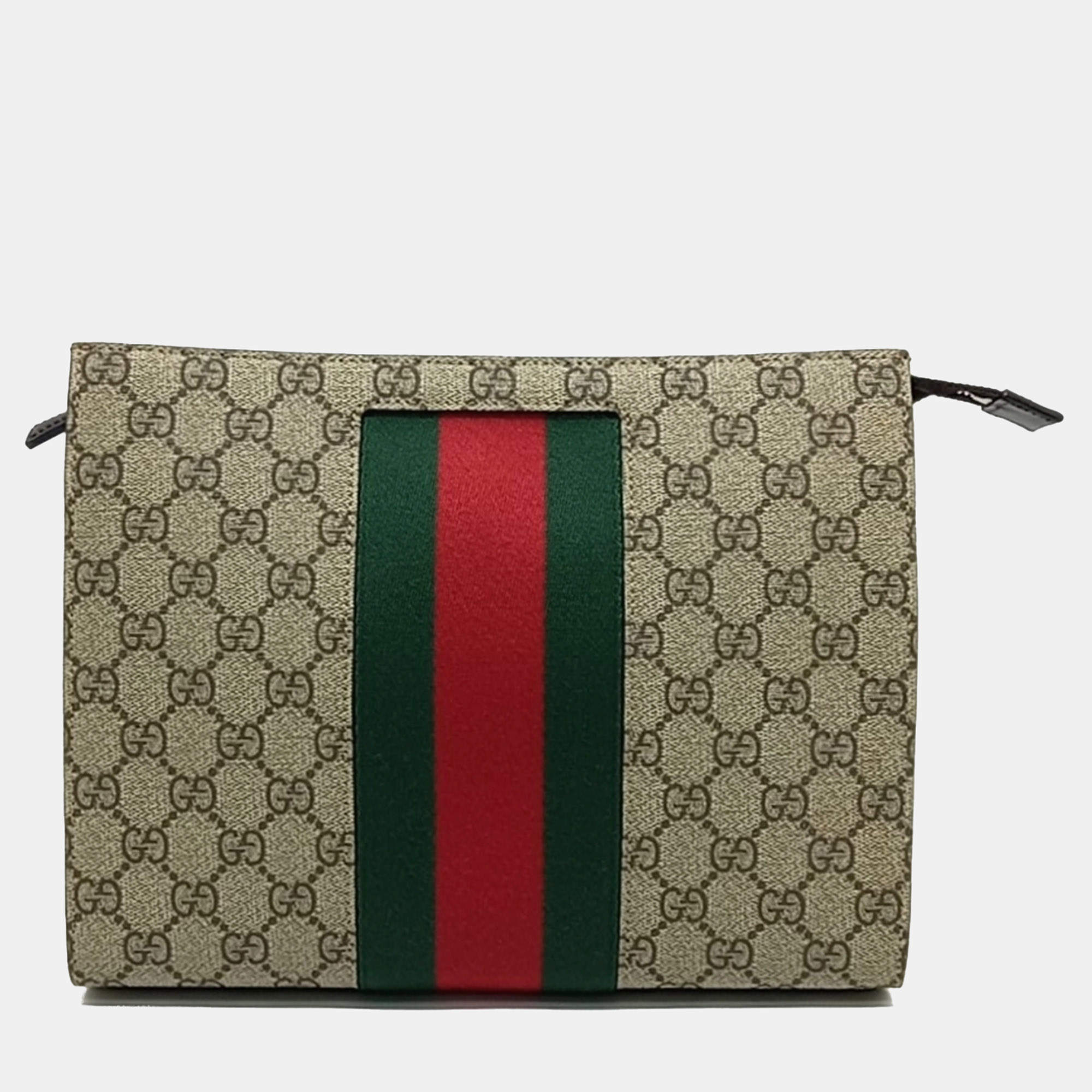 Gucci Multicolor PVC GG Supreme Web Pouch