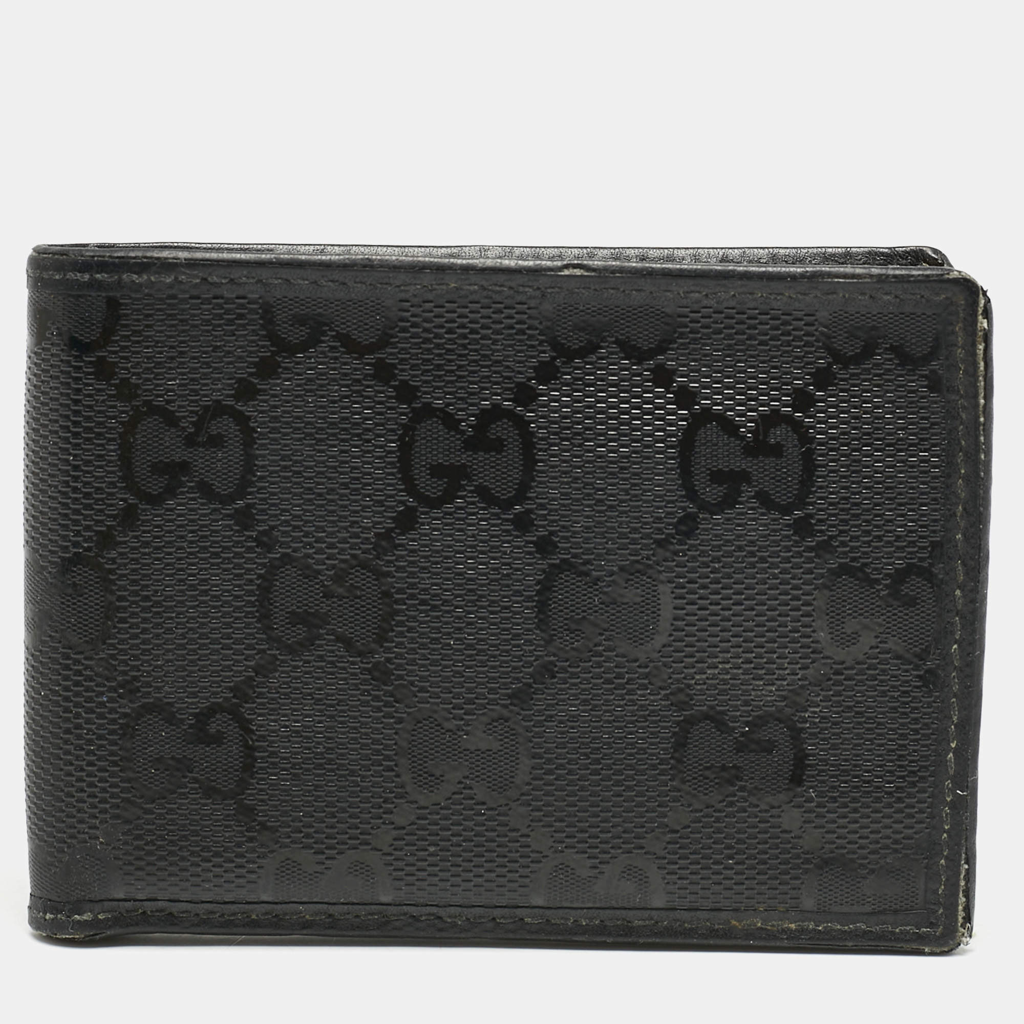 Gucci Black GG Crystals Canvas Bifold Wallet