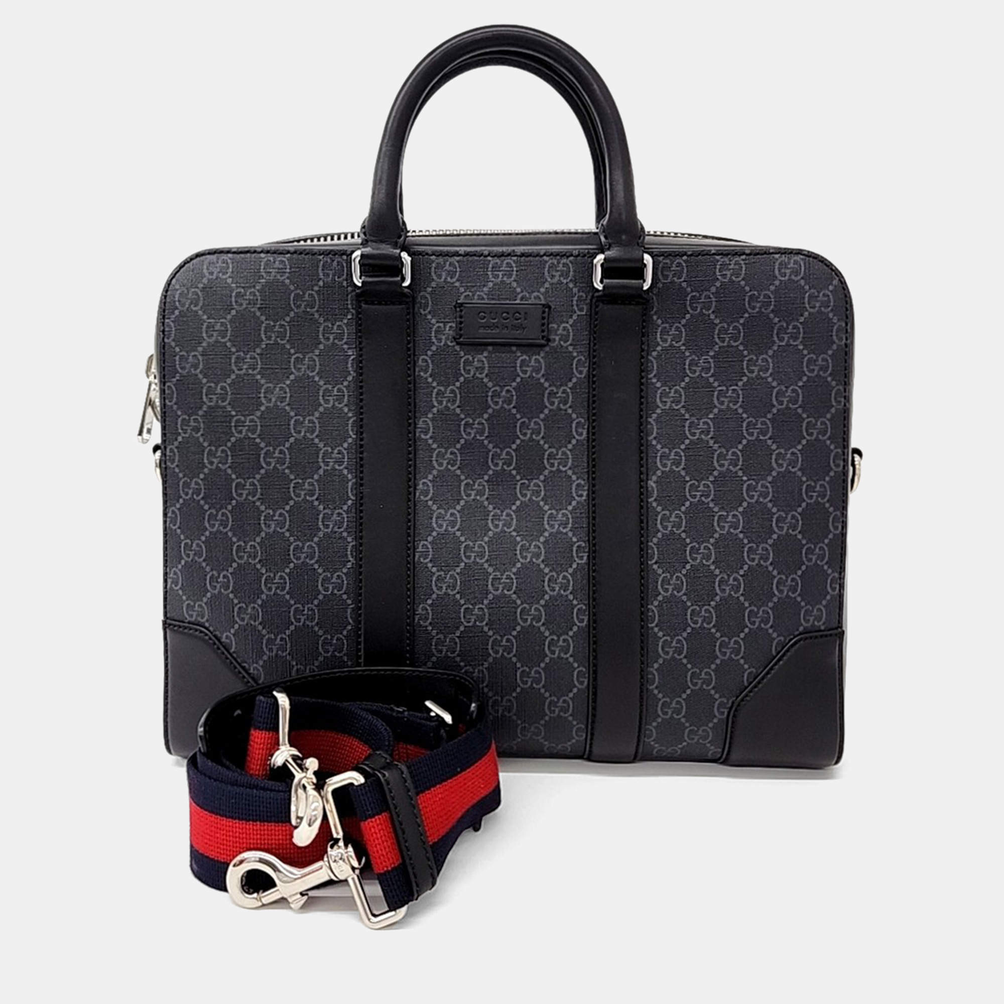 Gucci Black PVC Briefcase