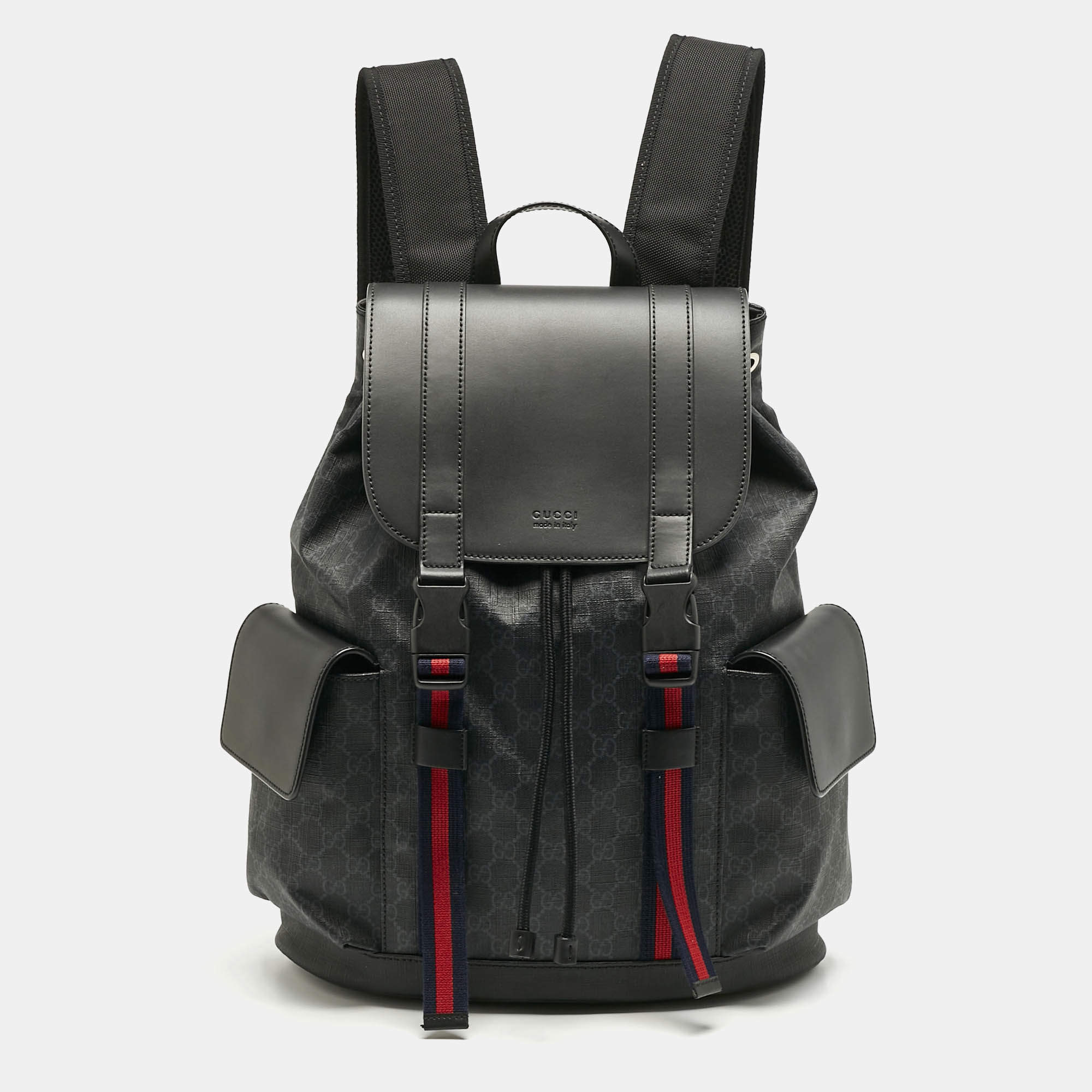 Gucci Black GG Supreme Canvas Backpack