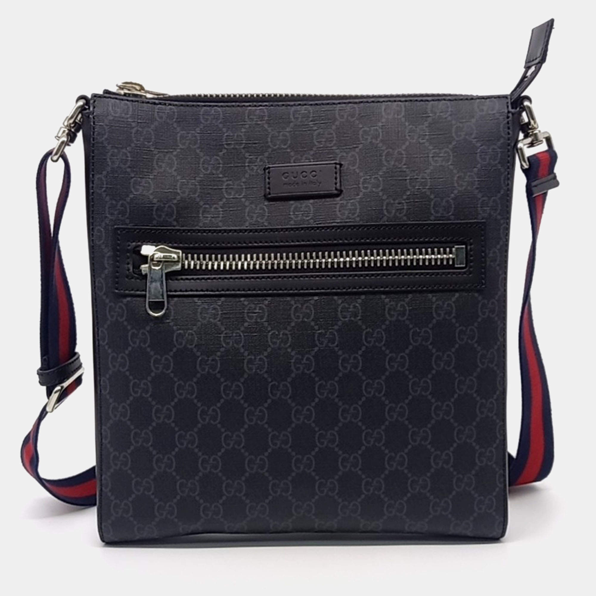 Gucci Black Canvas PVC Crossbody Bag