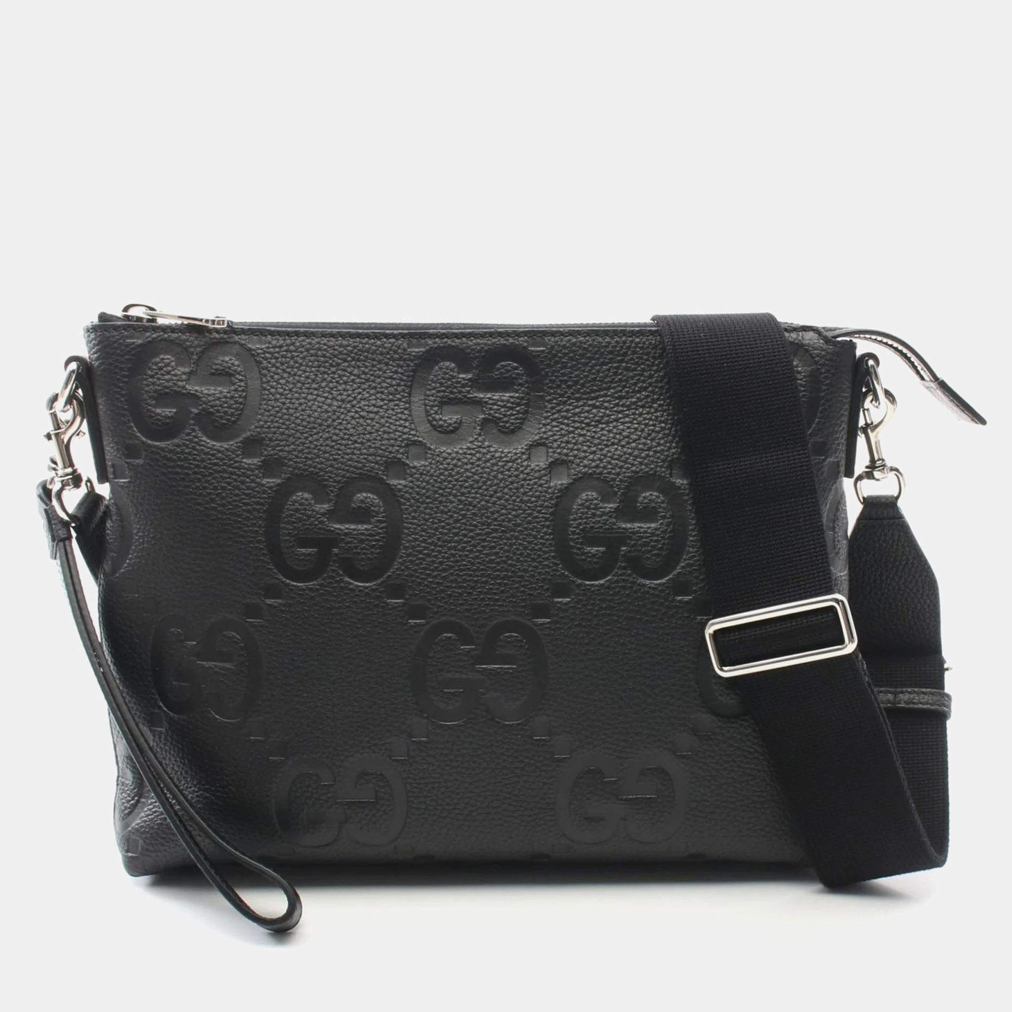 Pre Owned Gucci Jumbo GG Medium Leather Shoulder Bag