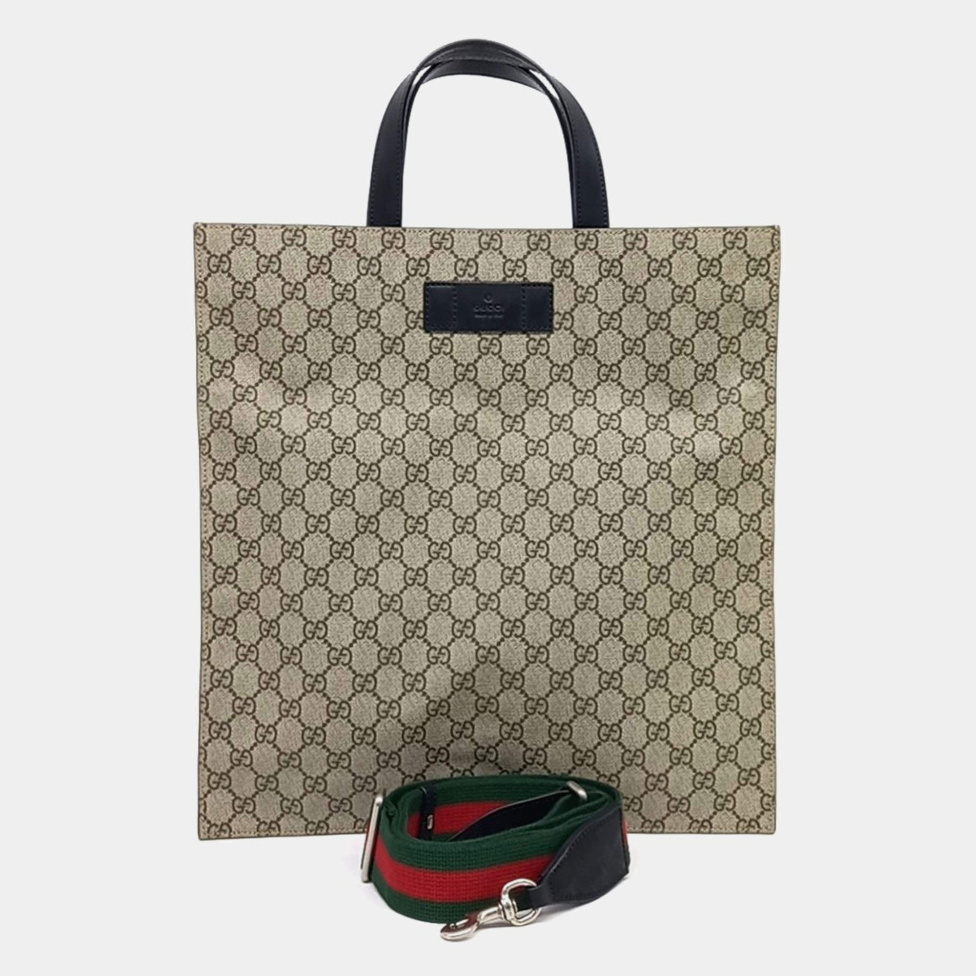 Pre Owned Gucci PVC Supreme PVC Tote  Bag