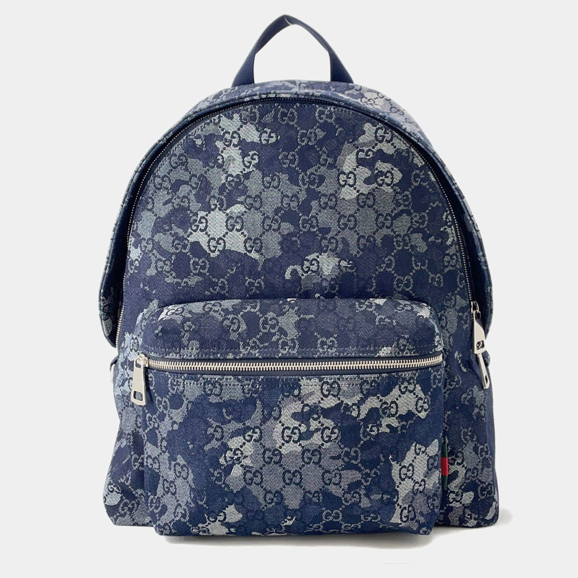 مملوكة مسبقًا Gucci Ggdenim Large Backpack Navy Ggdenim