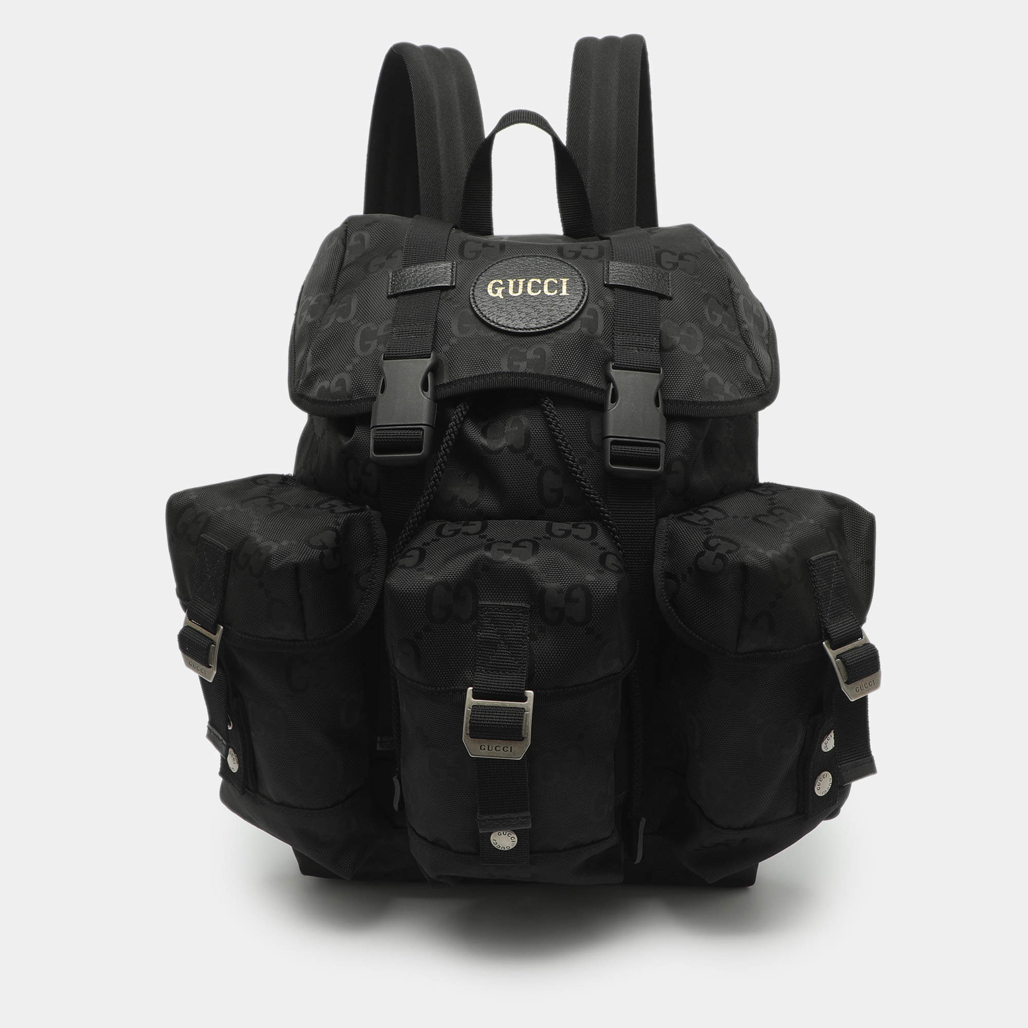 Pre Owned Gucci Off The Grid Black GG Nylon Backpack