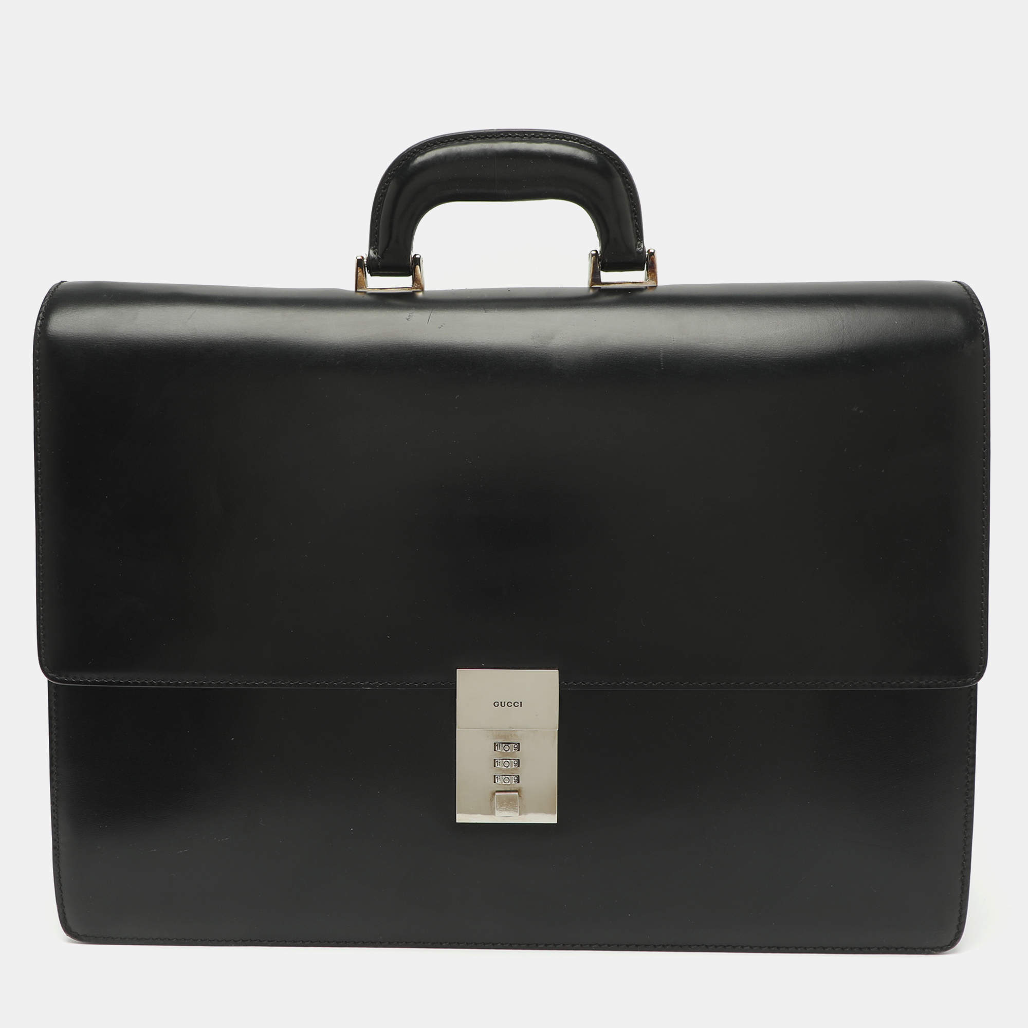 مملوكة مسبقًا Gucci Black Leather Business Bag