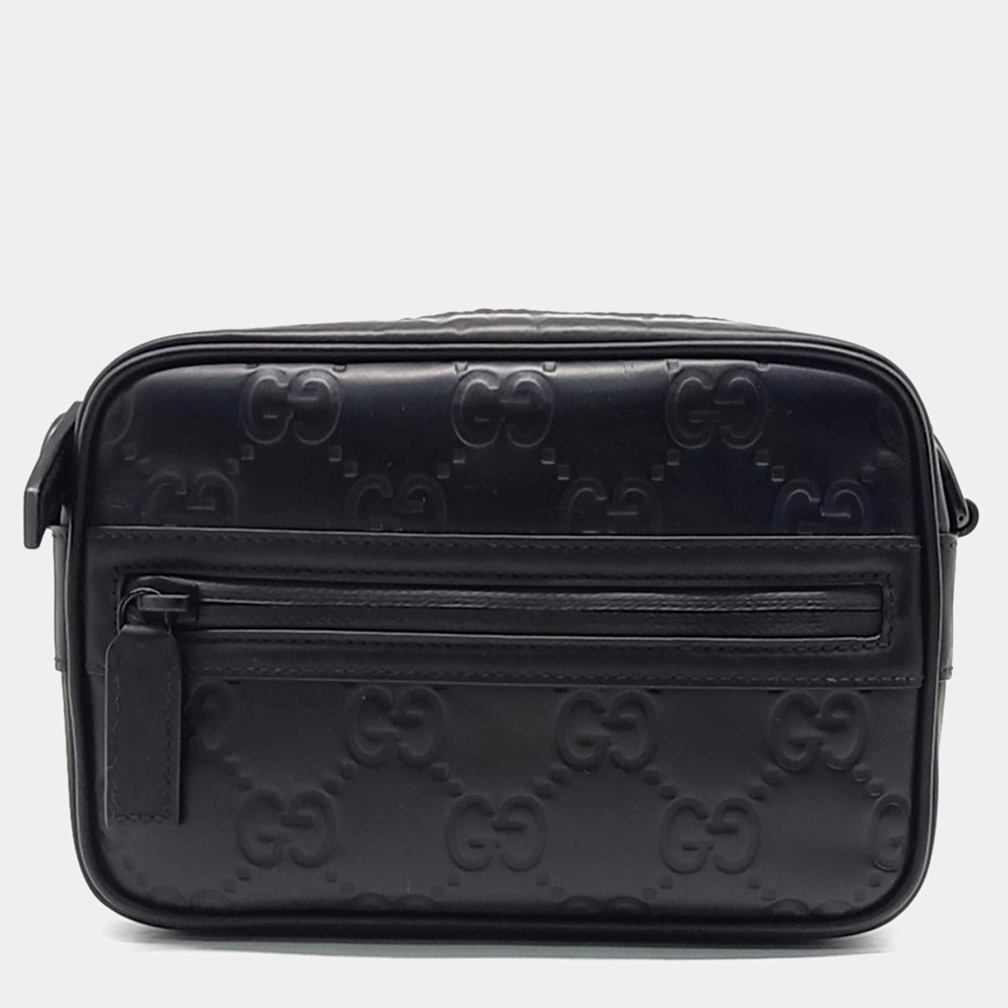 Pre Owned Gucci GG Rubber Effect Mini Crossbody Bag (771321)