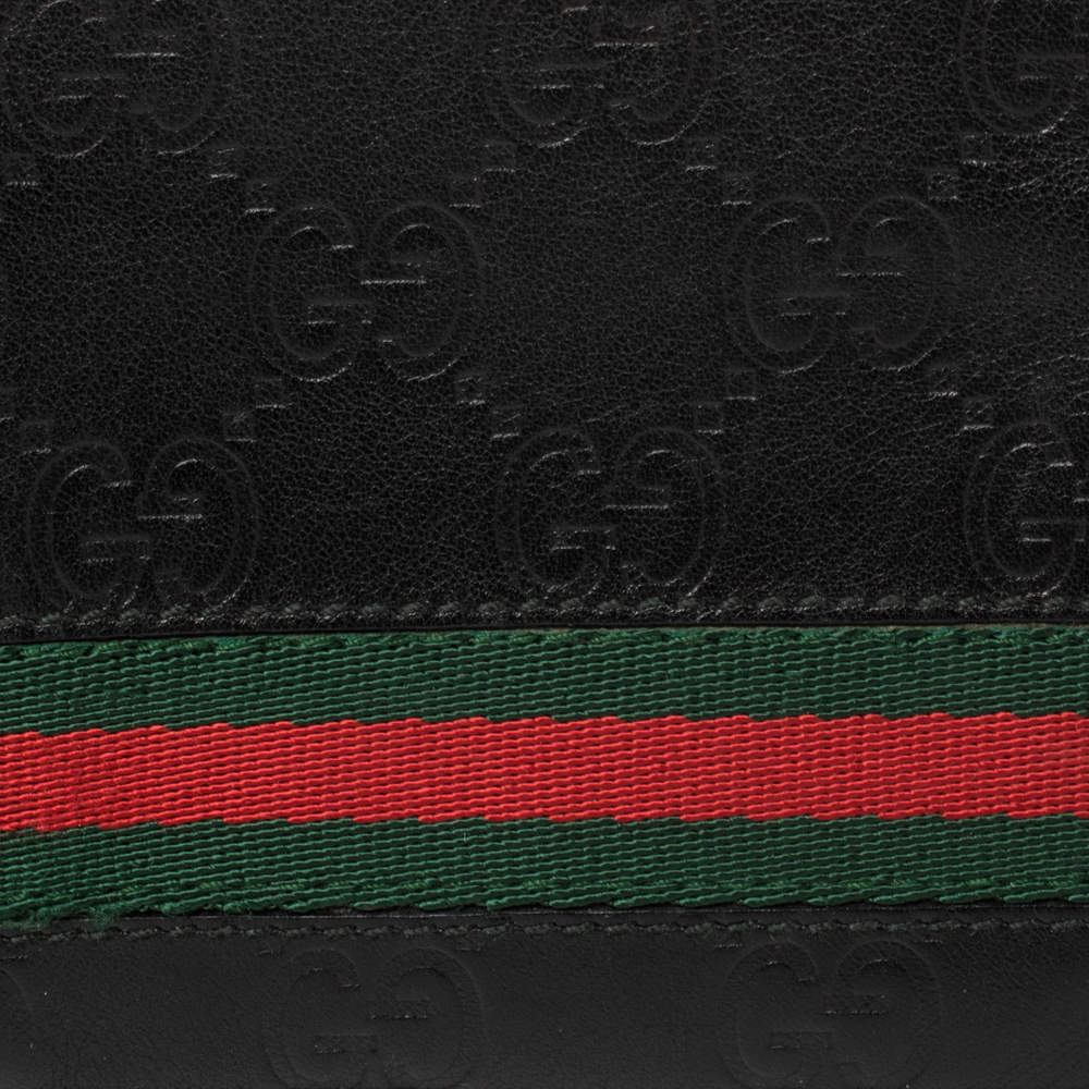 GUCCI Guccissima Web Bi-Fold Wallet Black 1217196