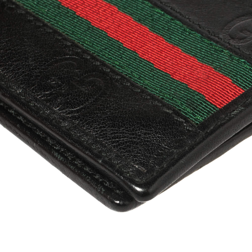 GUCCI Guccissima Web Bi-Fold Wallet Black 135902