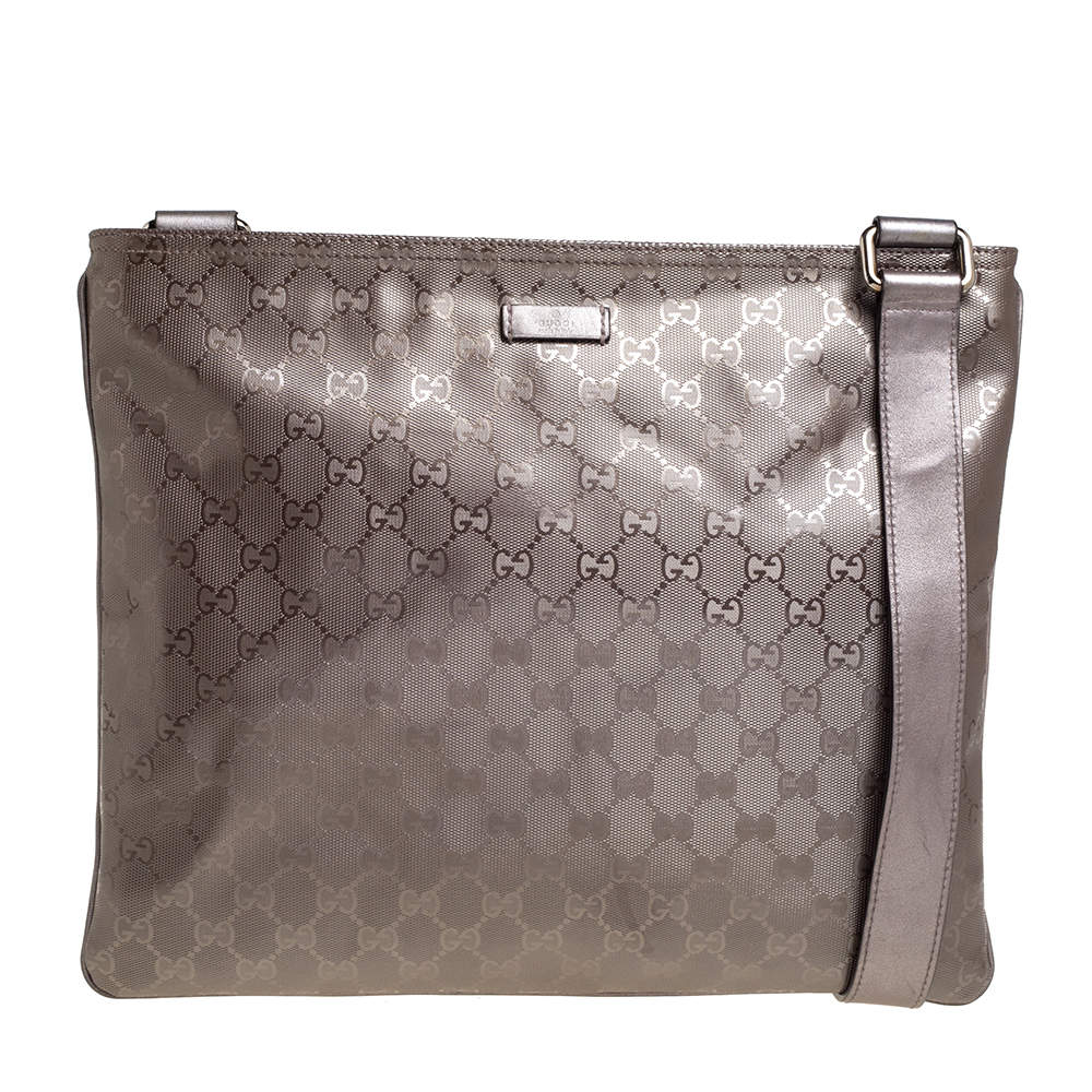 مملوكة مسبقًا Gucci Metallic Purple GG Imprime Messenger