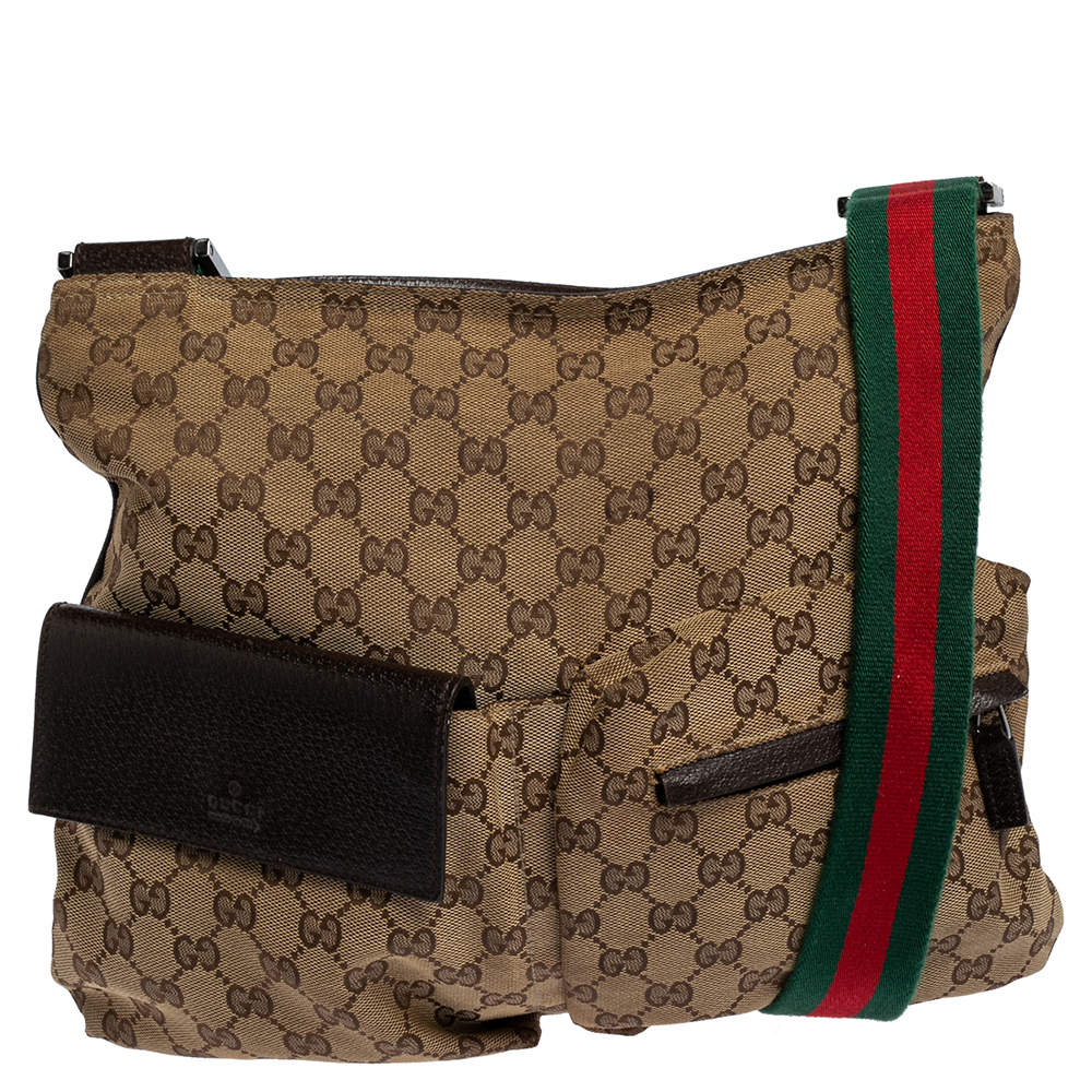 Pre Owned Gucci Beige GG Canvas Medium Messenger Bag