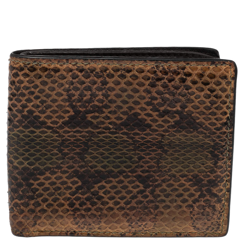 Pre Owned Gucci Multicolor Python Bifold Wallet