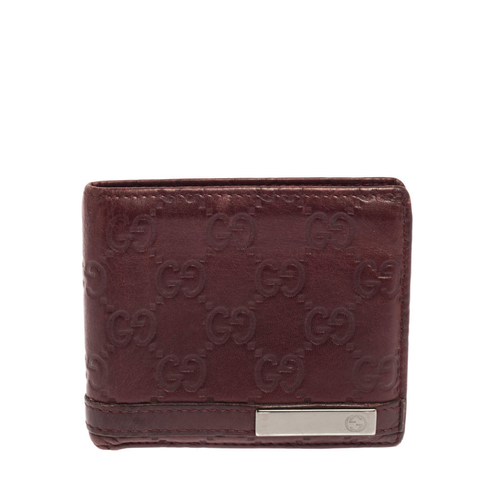 مملوكة مسبقًا Gucci Red Guccissima Leather Bifold Wallet