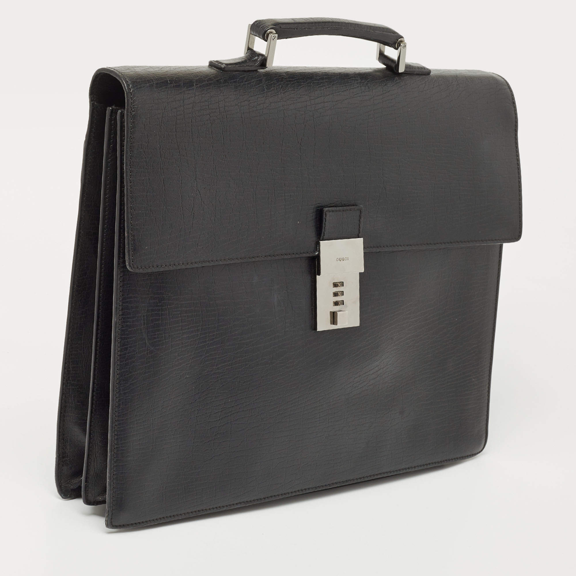 Gucci Leather combination lock briefcase