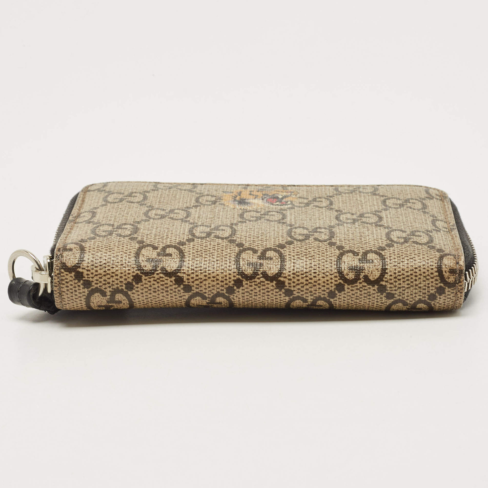 Auth Gucci 131886 GG Canvas Business Card Case Beige