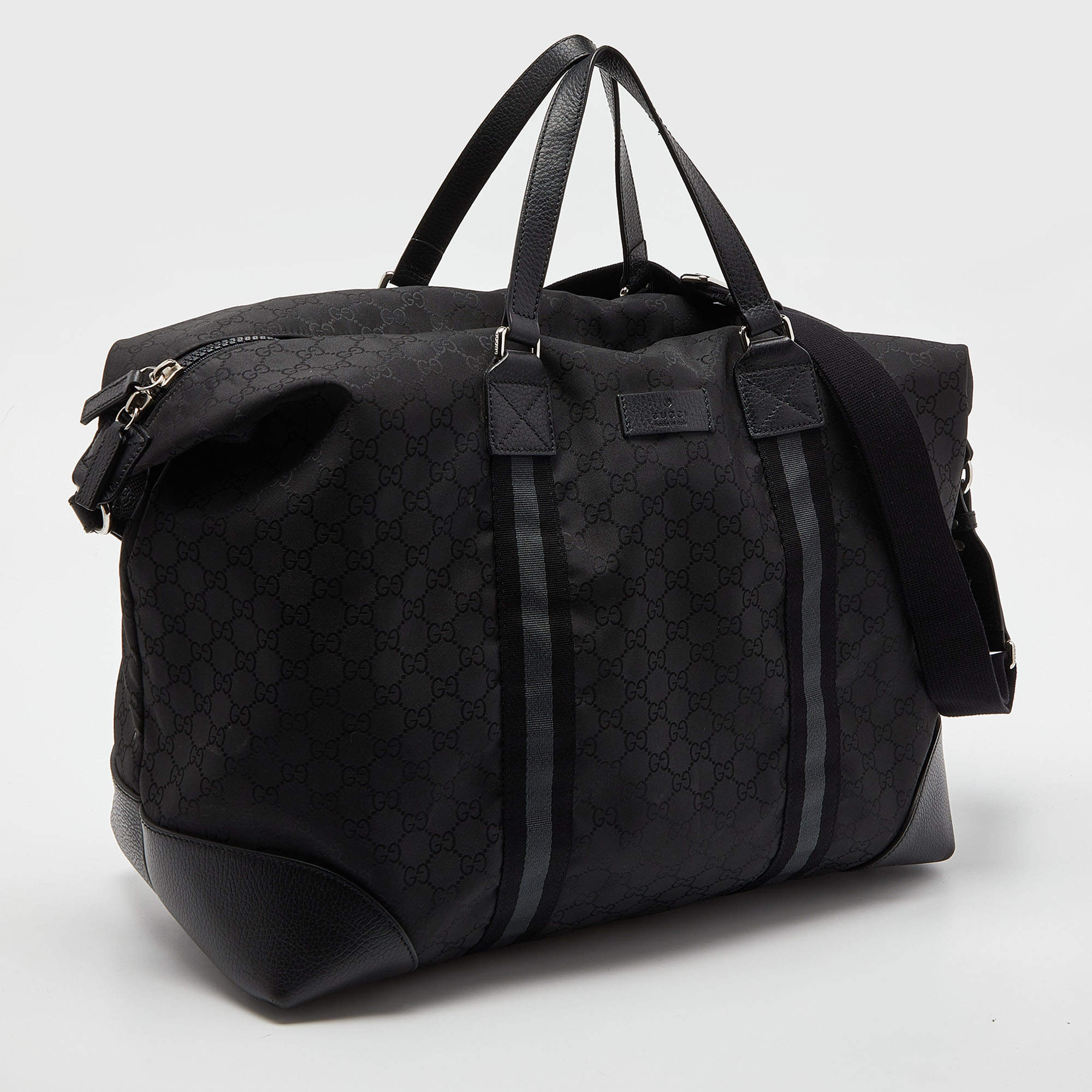 Gucci Black Gucci Signature Weekender Duffle Bag – BlackSkinny