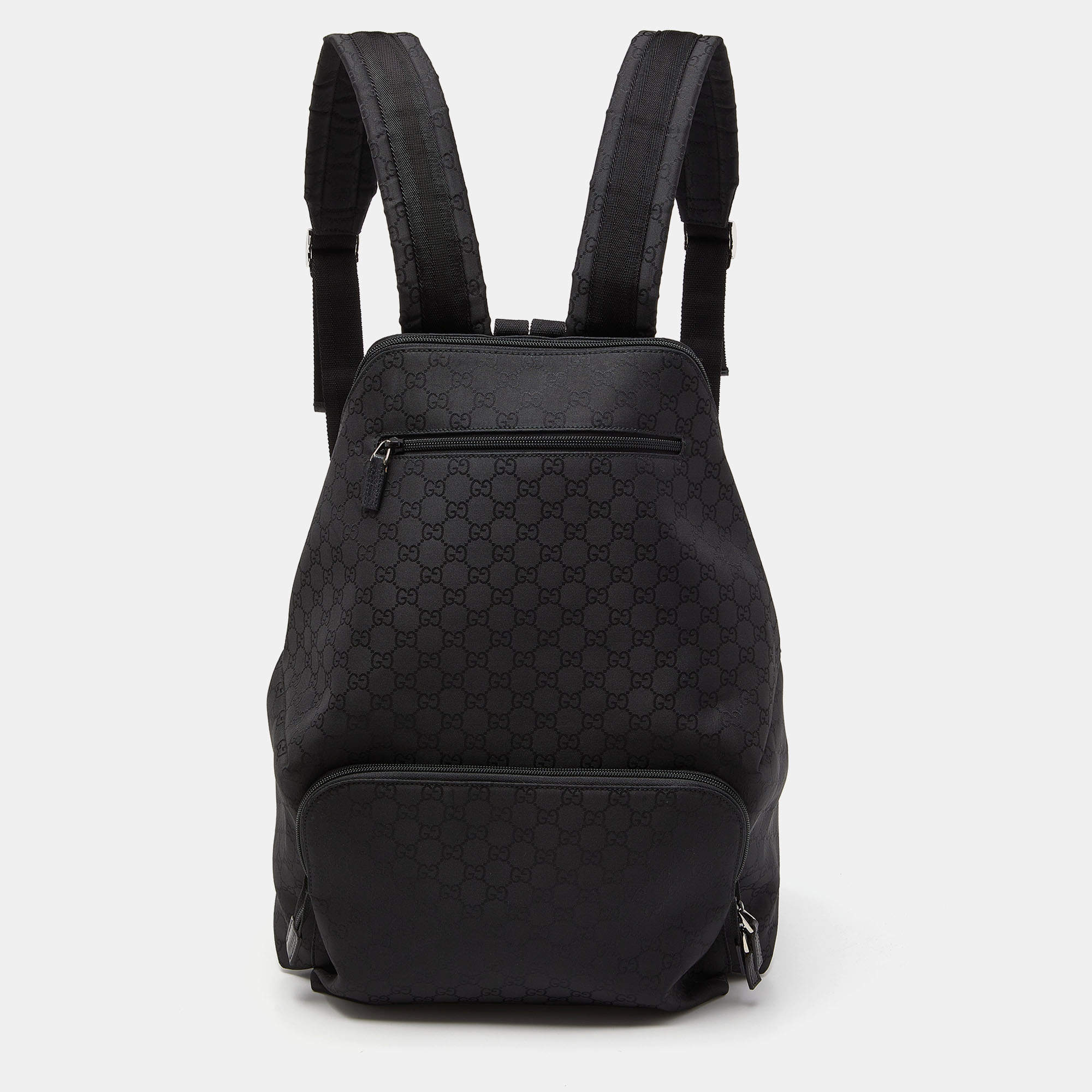 Pre Owned حقيبة ظهر غوتشي جلد غوتشيسيما أسود