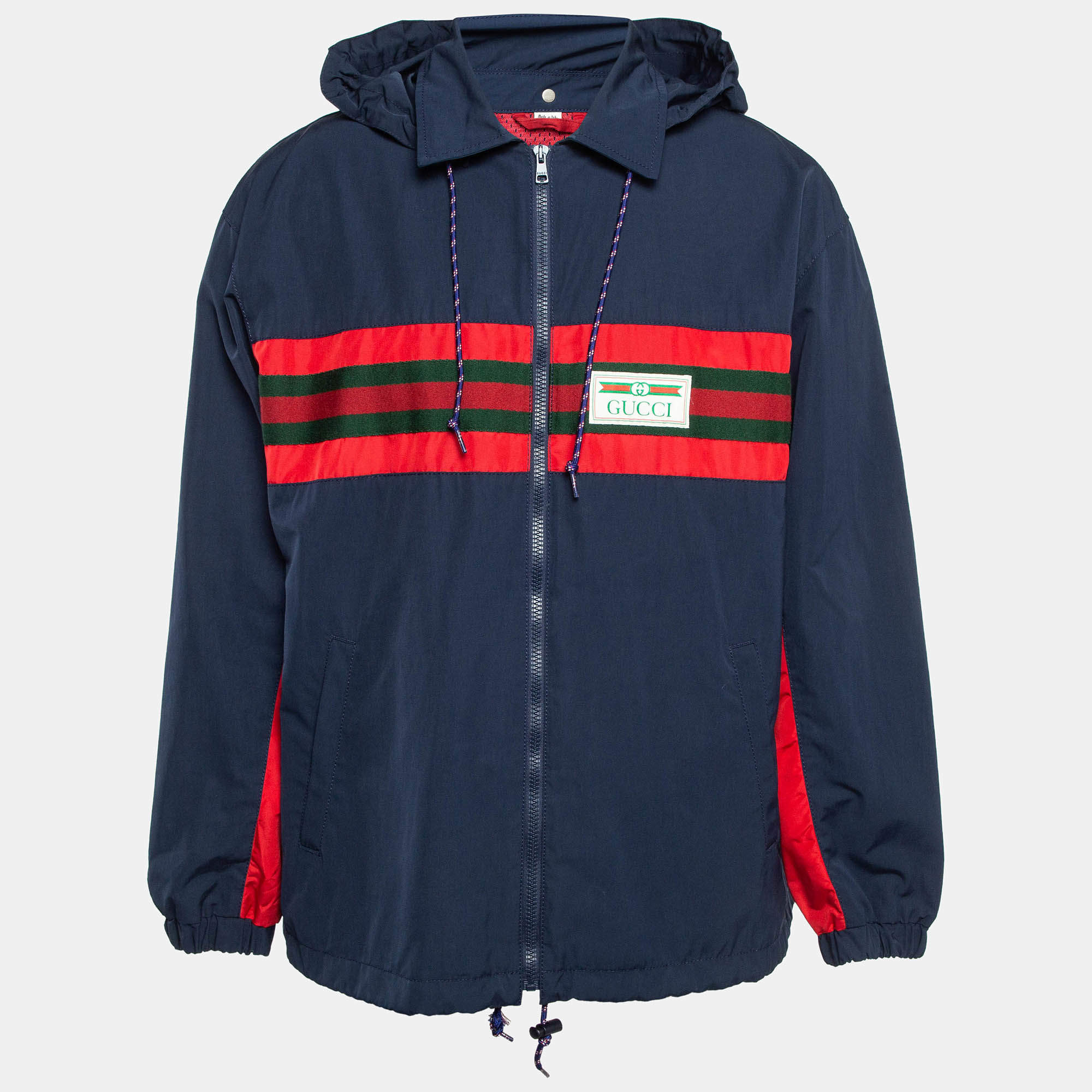 Gucci navy jacket best sale