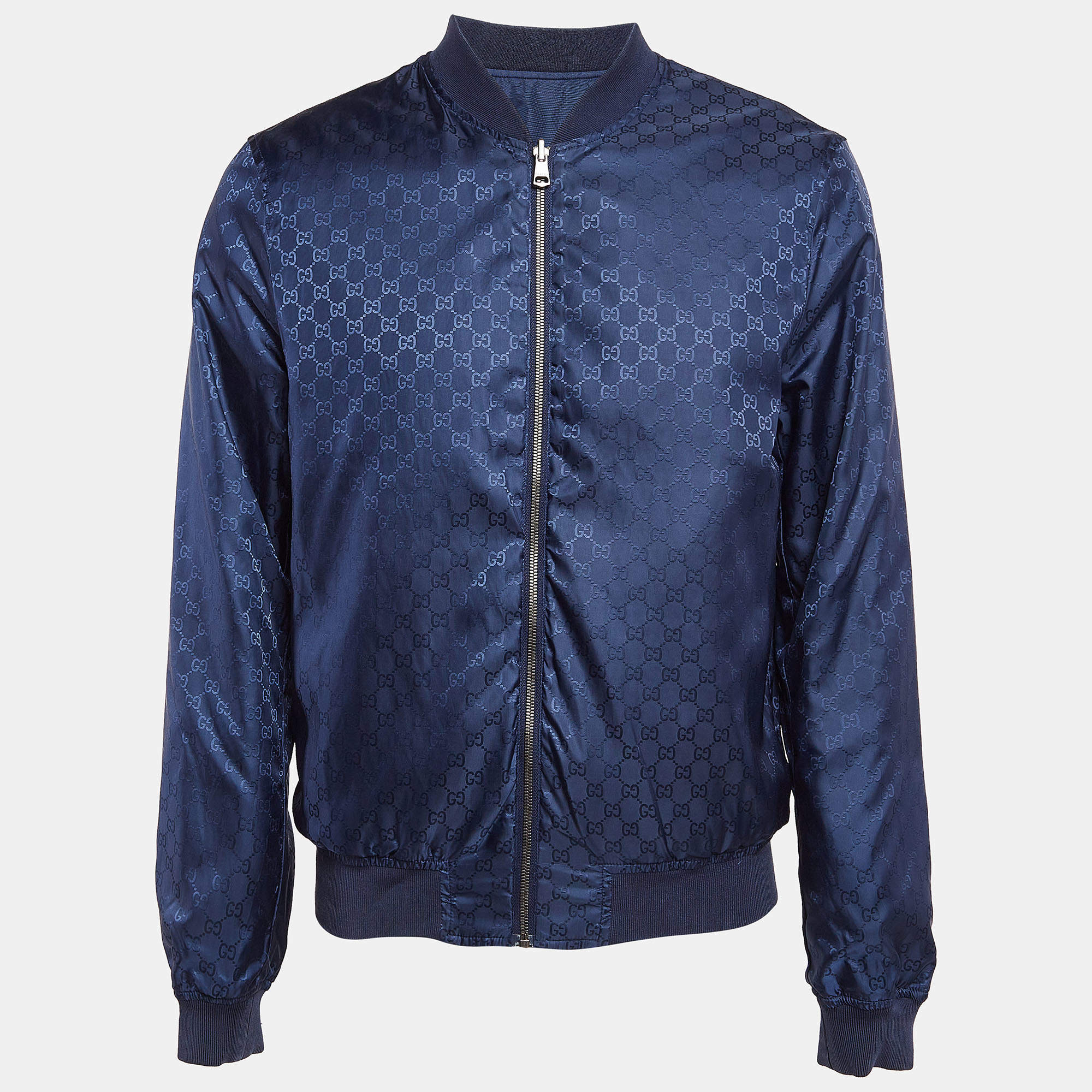 Gucci blue leather jacket best sale