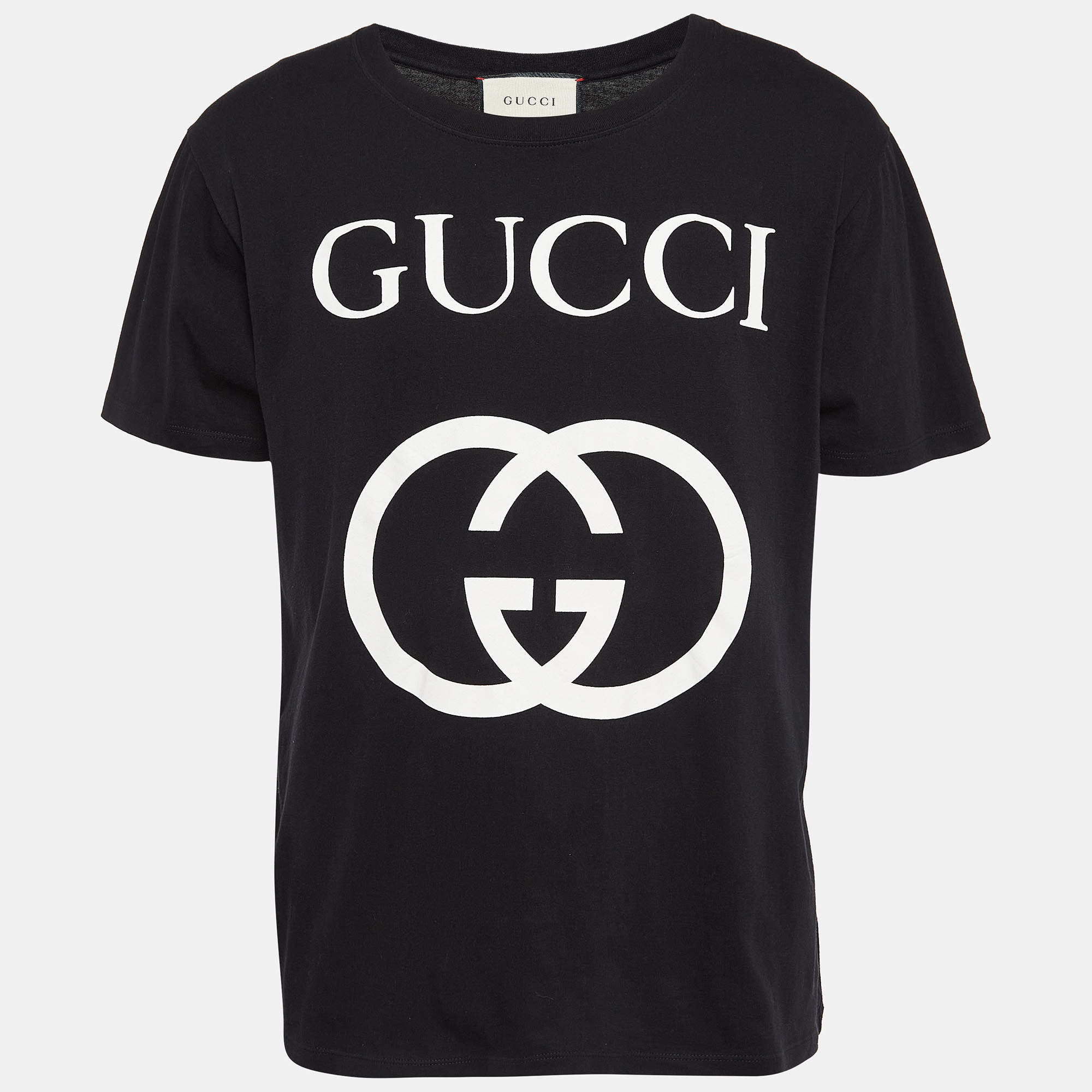 Gucci Black GG Print Jersey Crew Neck T-Shirt M