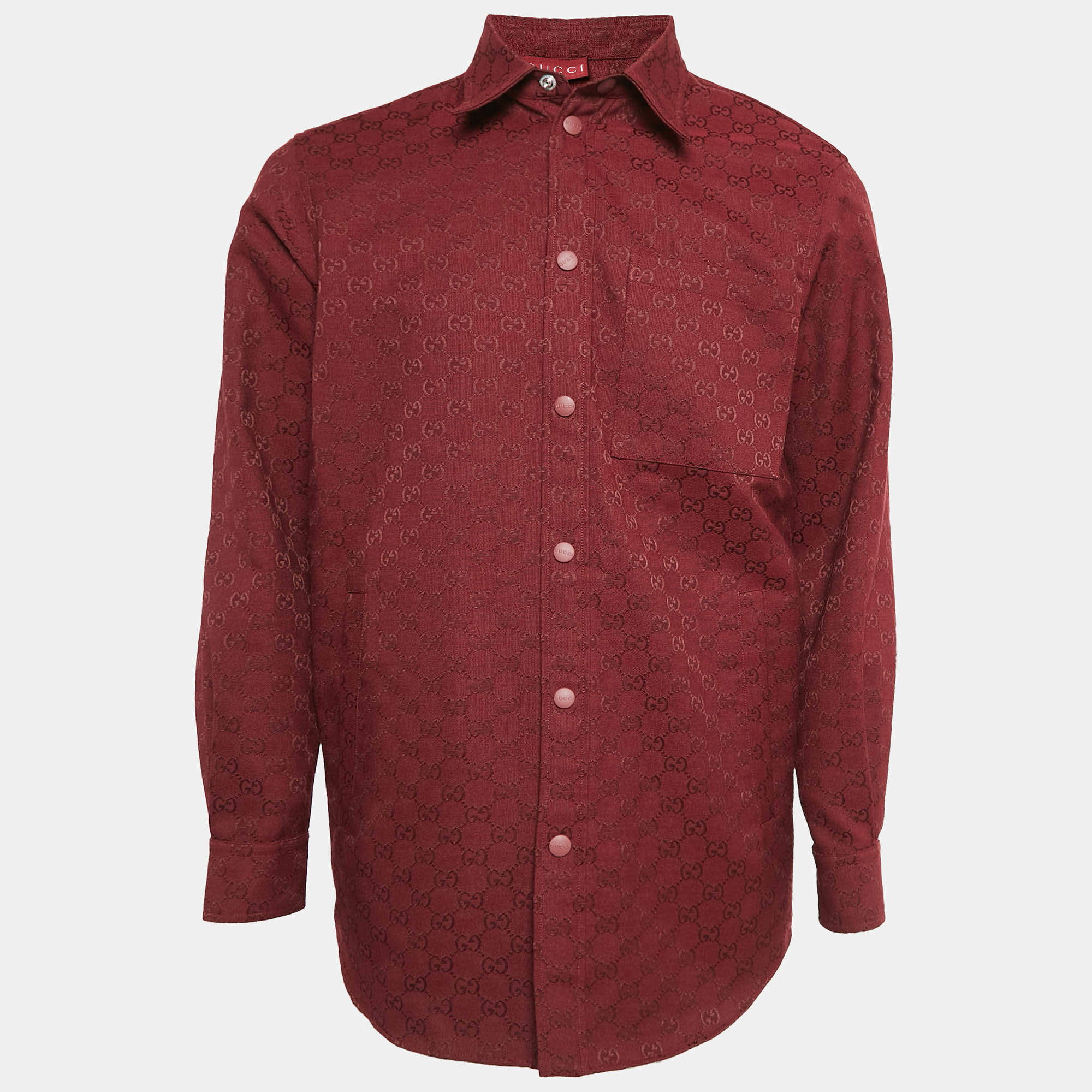 Gucci Red GG Canvas Oversized Shirt XS