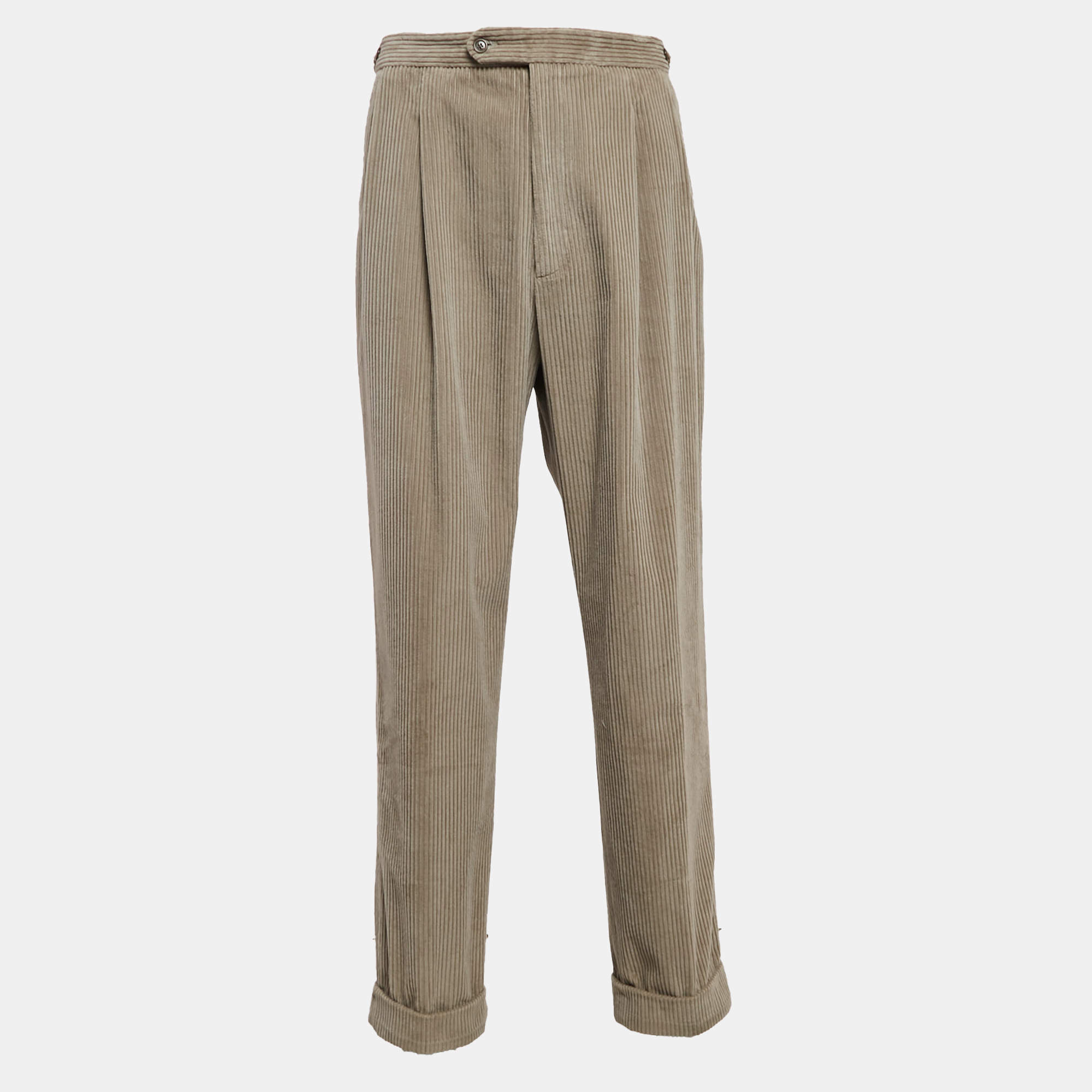 Gucci Beige Corduroy Straight Leg Pants XXL